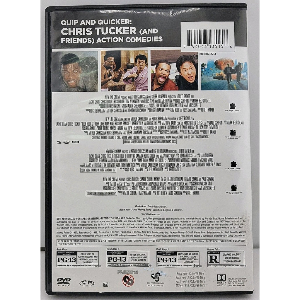 4 Film Favorites: Chris Tucker Collection MISSINGS RUSH HOUR & RUSH HOUR 2 (DVD)
