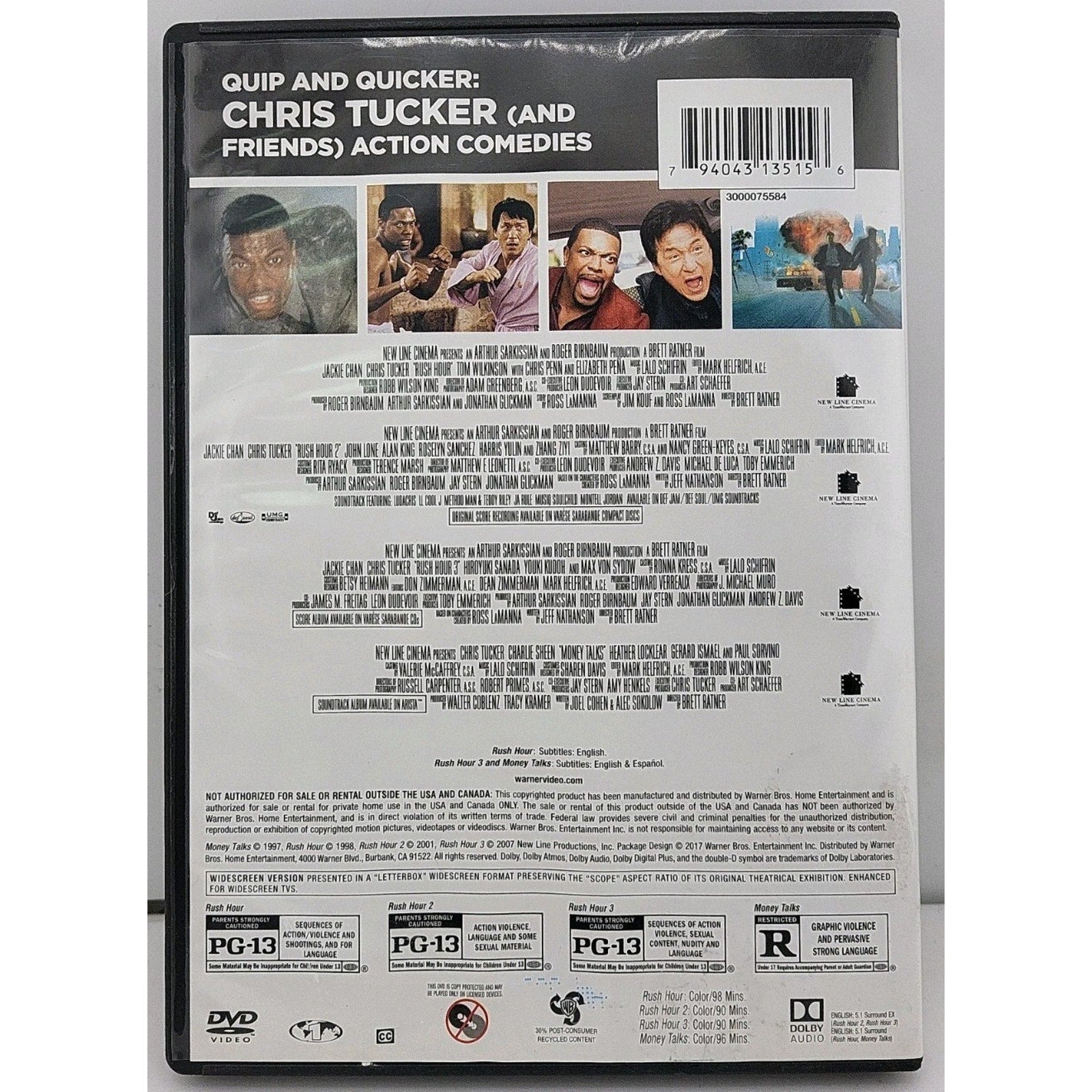 4 Film Favorites: Chris Tucker Collection MISSINGS RUSH HOUR & RUSH HOUR 2 (DVD)