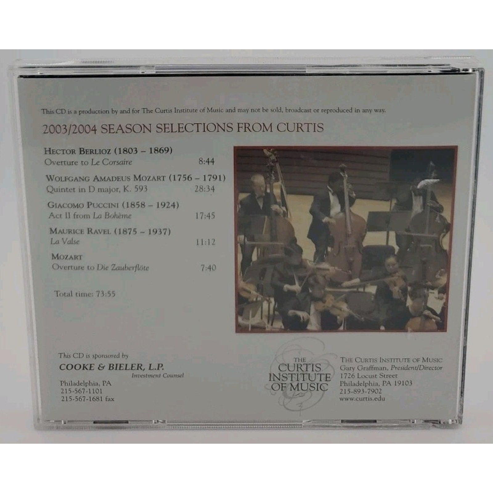 2003-2004 Season Selections From The Curtis Institute of Music CD