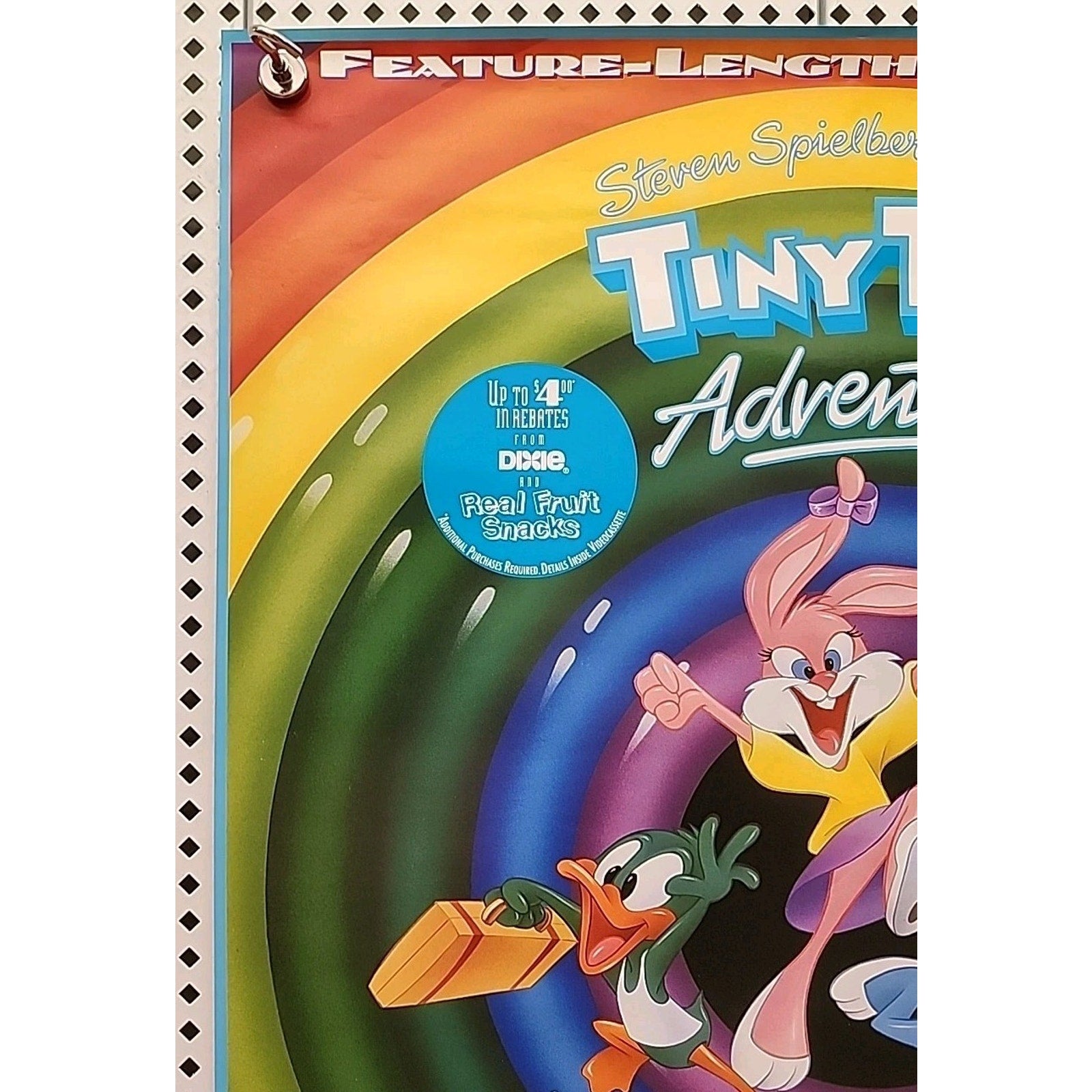 Tiny Toon Adventures How I Spent My Vacation VHS Promo Poster 24" x18"