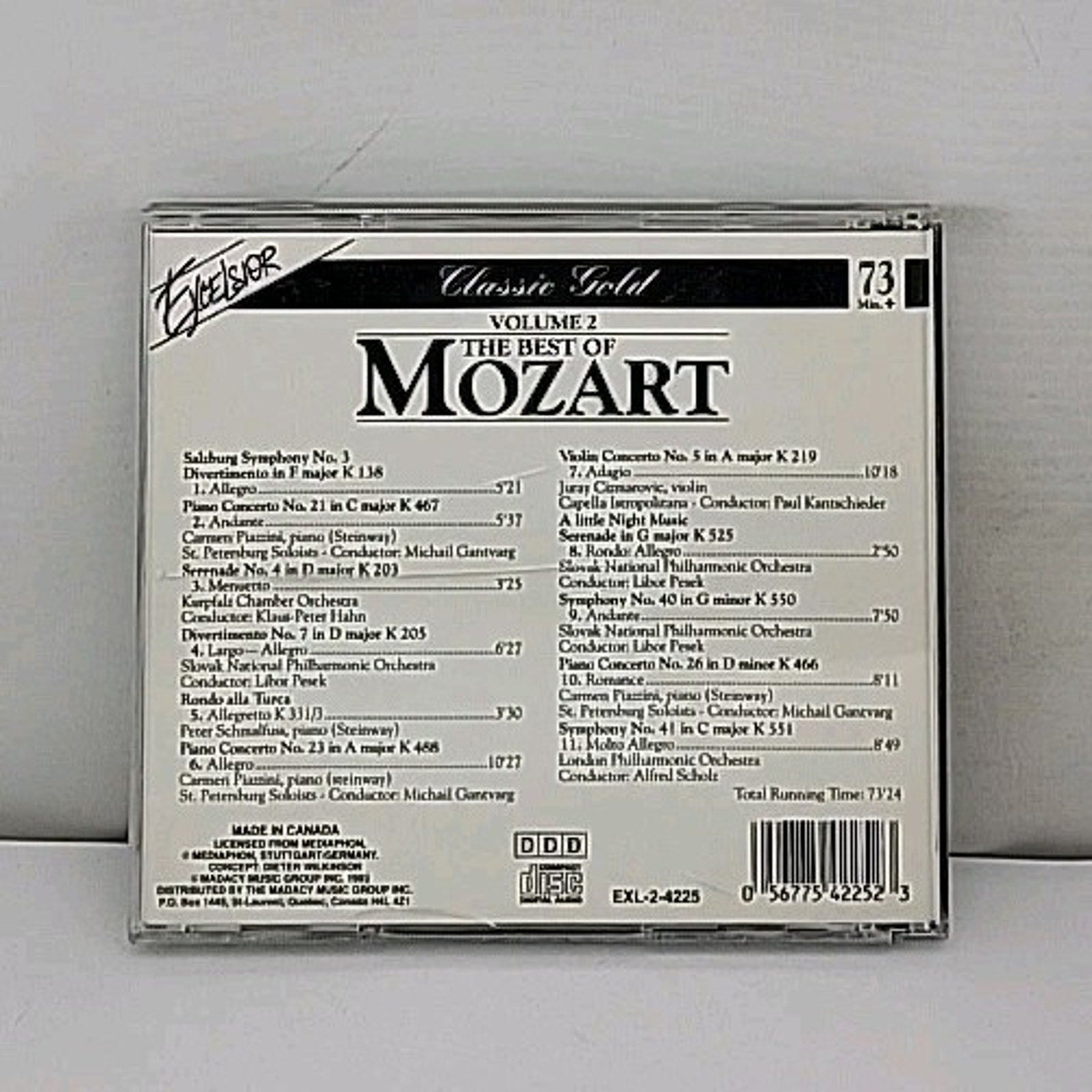 The Best Of Mozart CD Audio Music Volume Two Salzburg Symphony Etc 73 Minute
