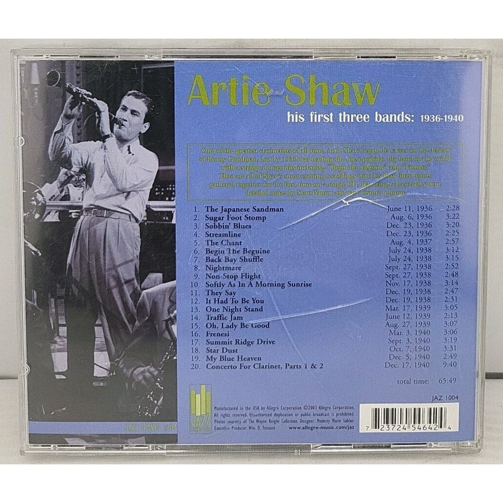 His First Three Band-1936-40 by Artie Shaw (CD, 2003)