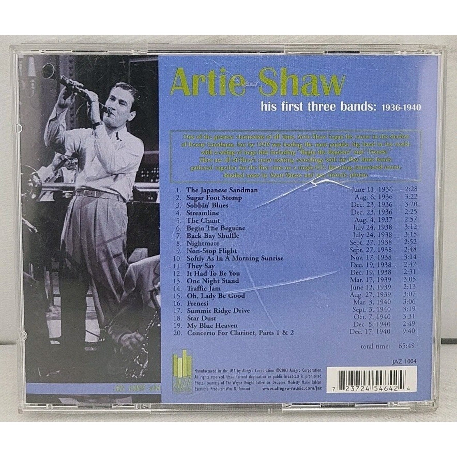His First Three Band-1936-40 by Artie Shaw (CD, 2003)