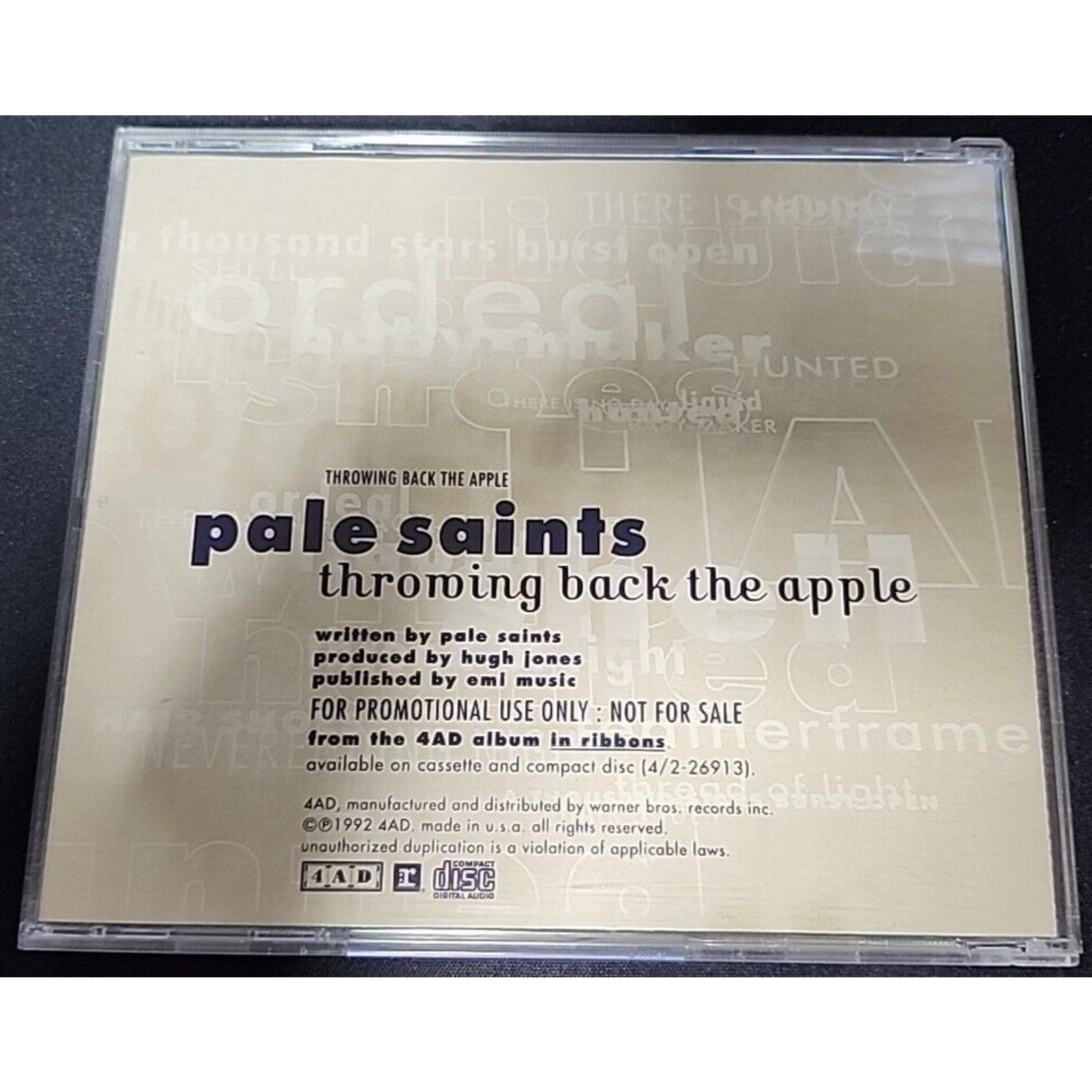 Pale Saints, Throwing Back The Apple, Promo Only 1 Track (CD)