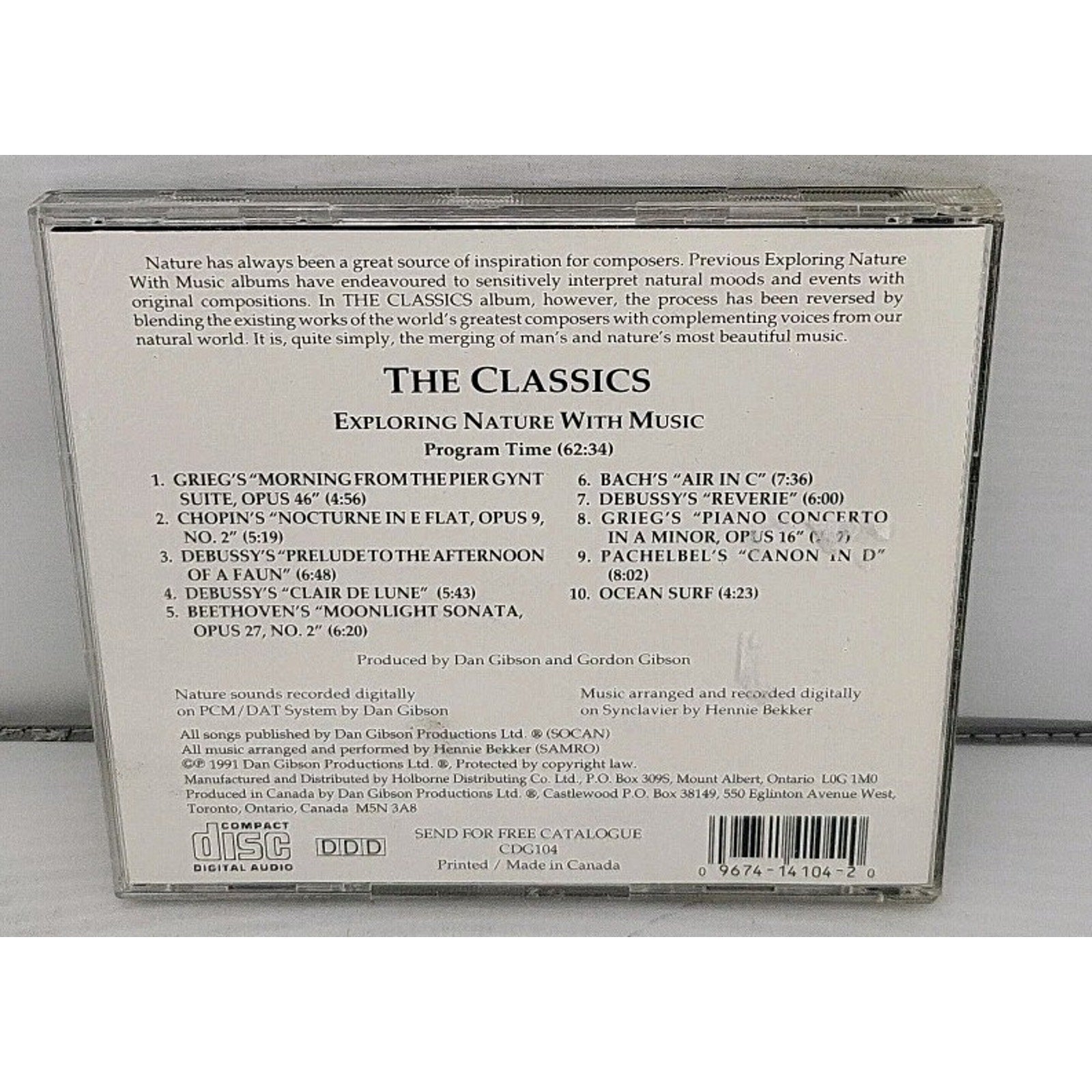 Dan Gibson's Solitudes: The Classics by Dan Gibson (CD, Jul-1994, CDG Records)