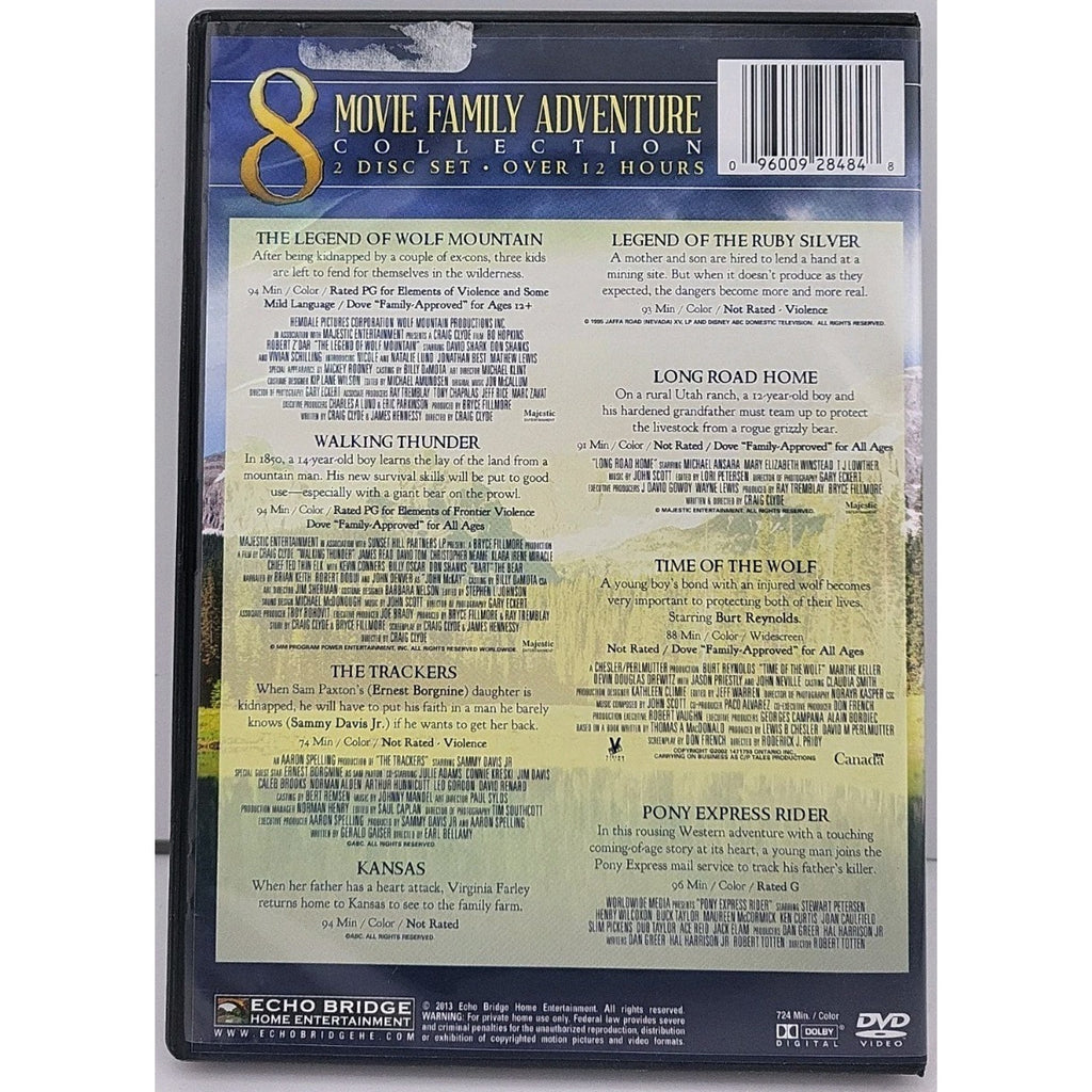 8 Movie Family Adventure Collection DVD Wolf Mountain