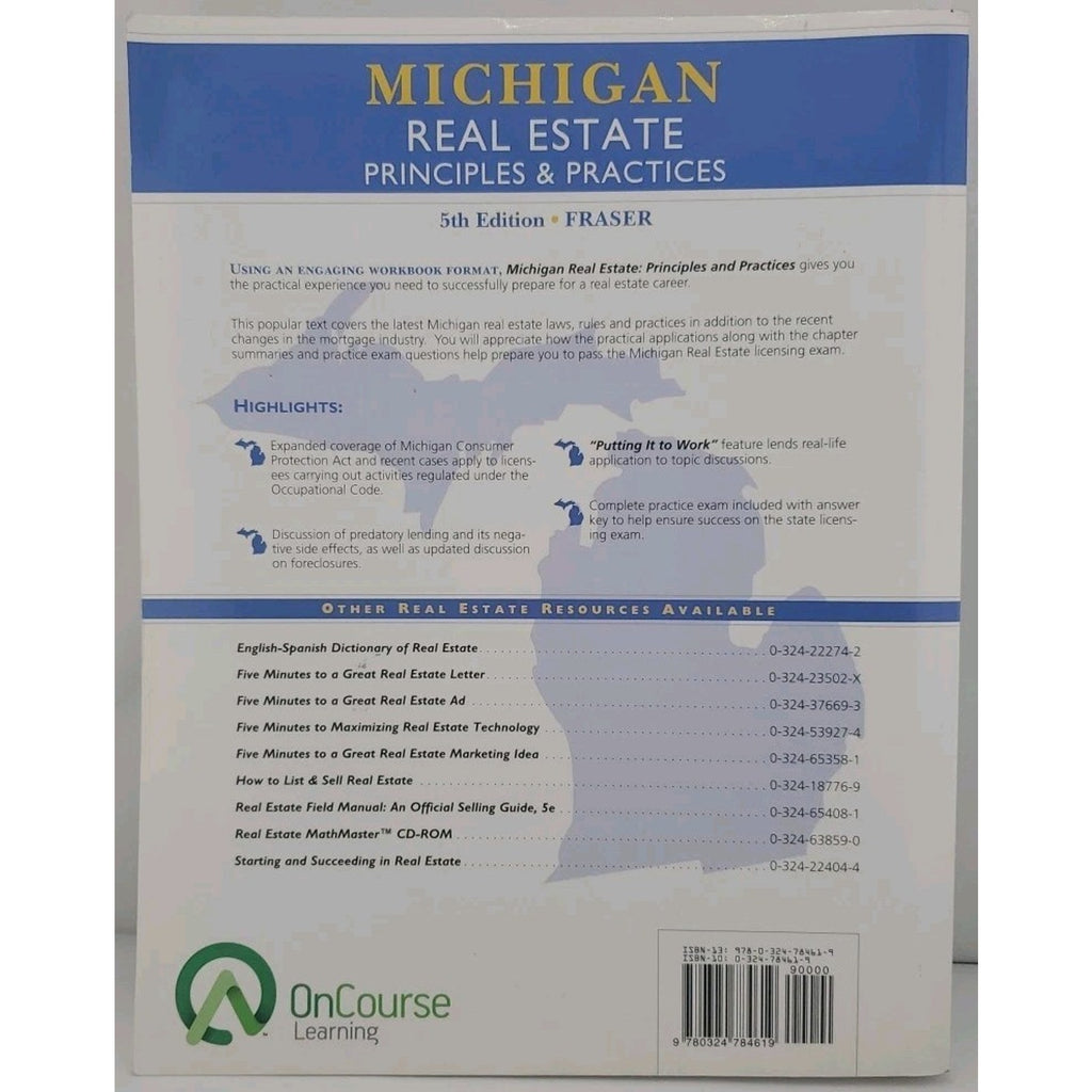 Michigan Real Estate : Principles and Practices by Marge A. Fraser (2009, Trade