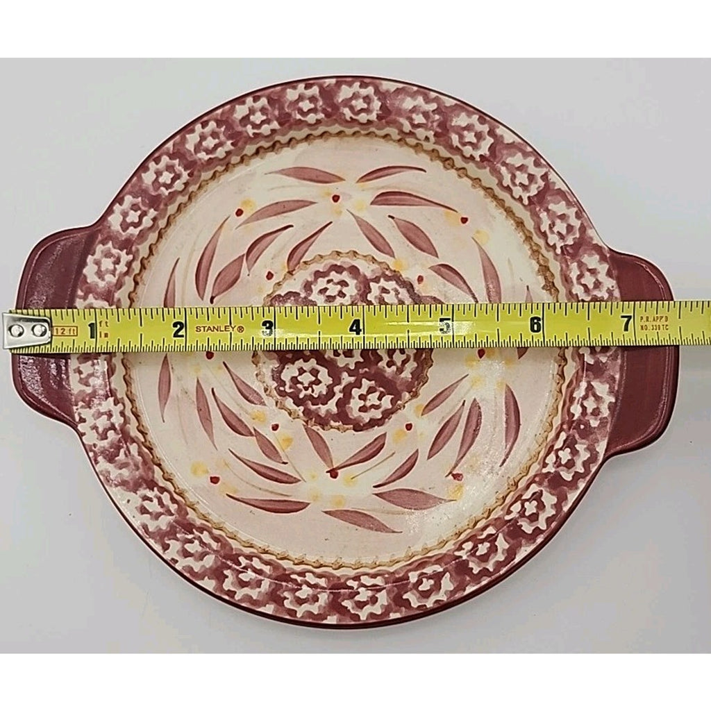 Tara Temptations Presentable Ovenware Old World Plate Trivet w Handles Red 7.5"
