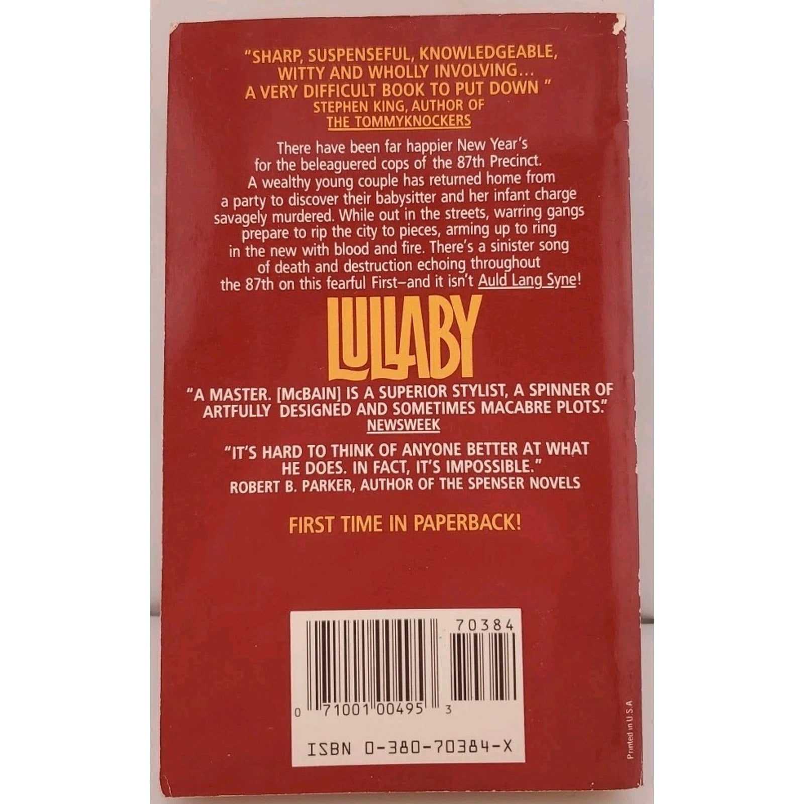 Lullaby by Ed Mcbain (1990, Mass Market)