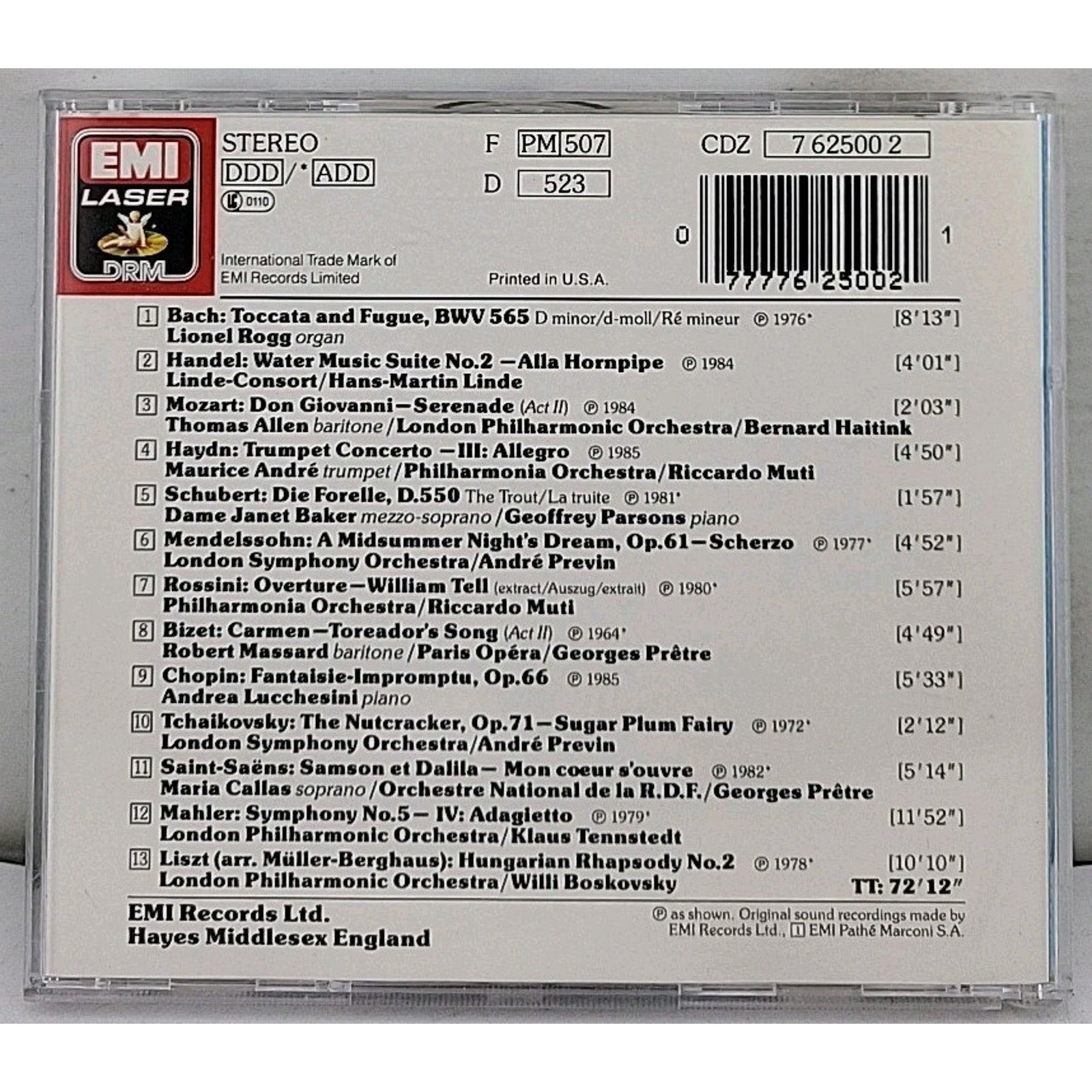 Best-loved Classics CD Emi Laser