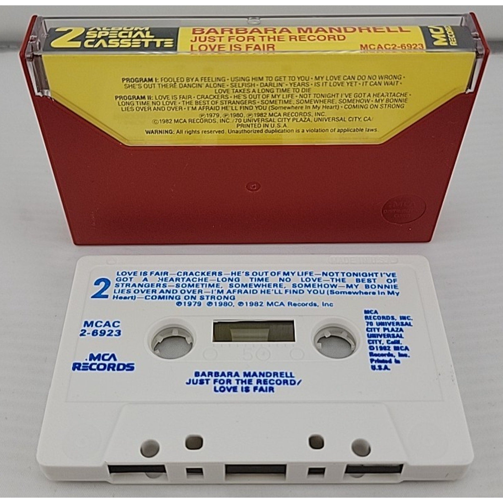 Barbara Mandrell 2 Album Special Just For The Record / Love Is Fair (Cassette)
