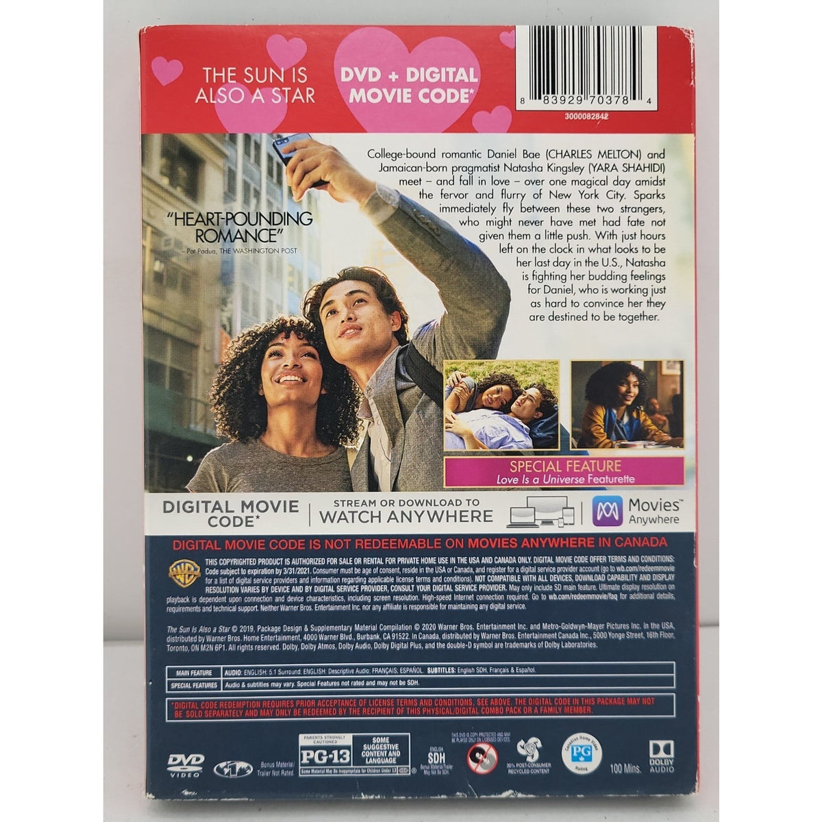 The Sun Is Also A Star Valentine DVD