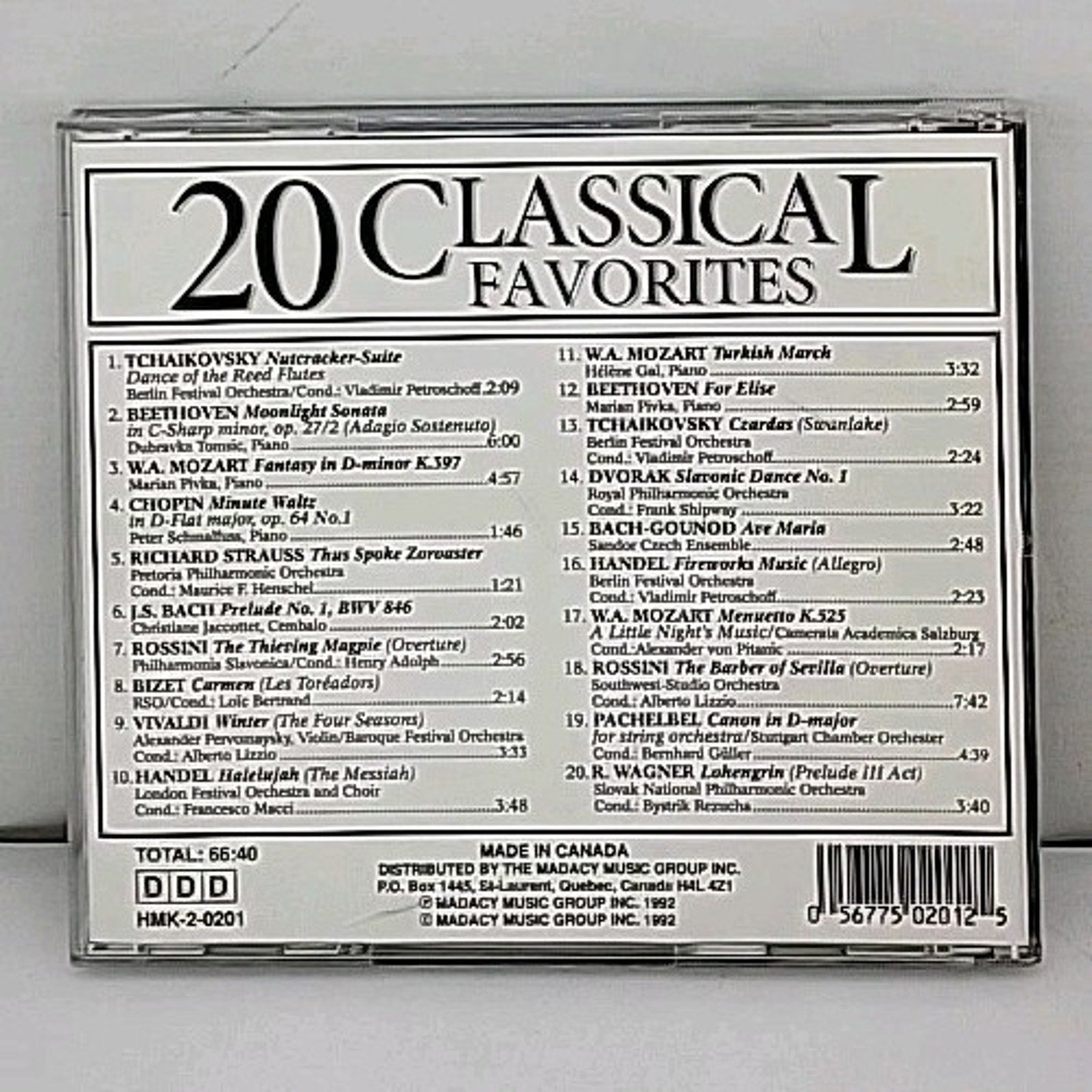 20 Classical Favorites by Various (CD, 1995)