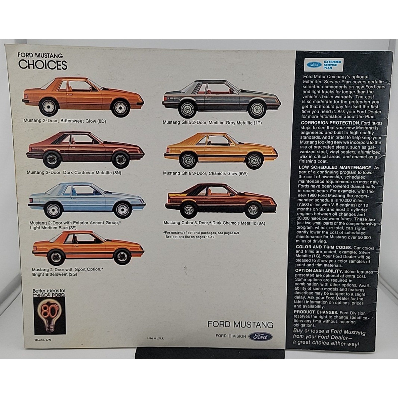 1980 Ford Mustang A Sports Car For the 80's 7/79 Brochure