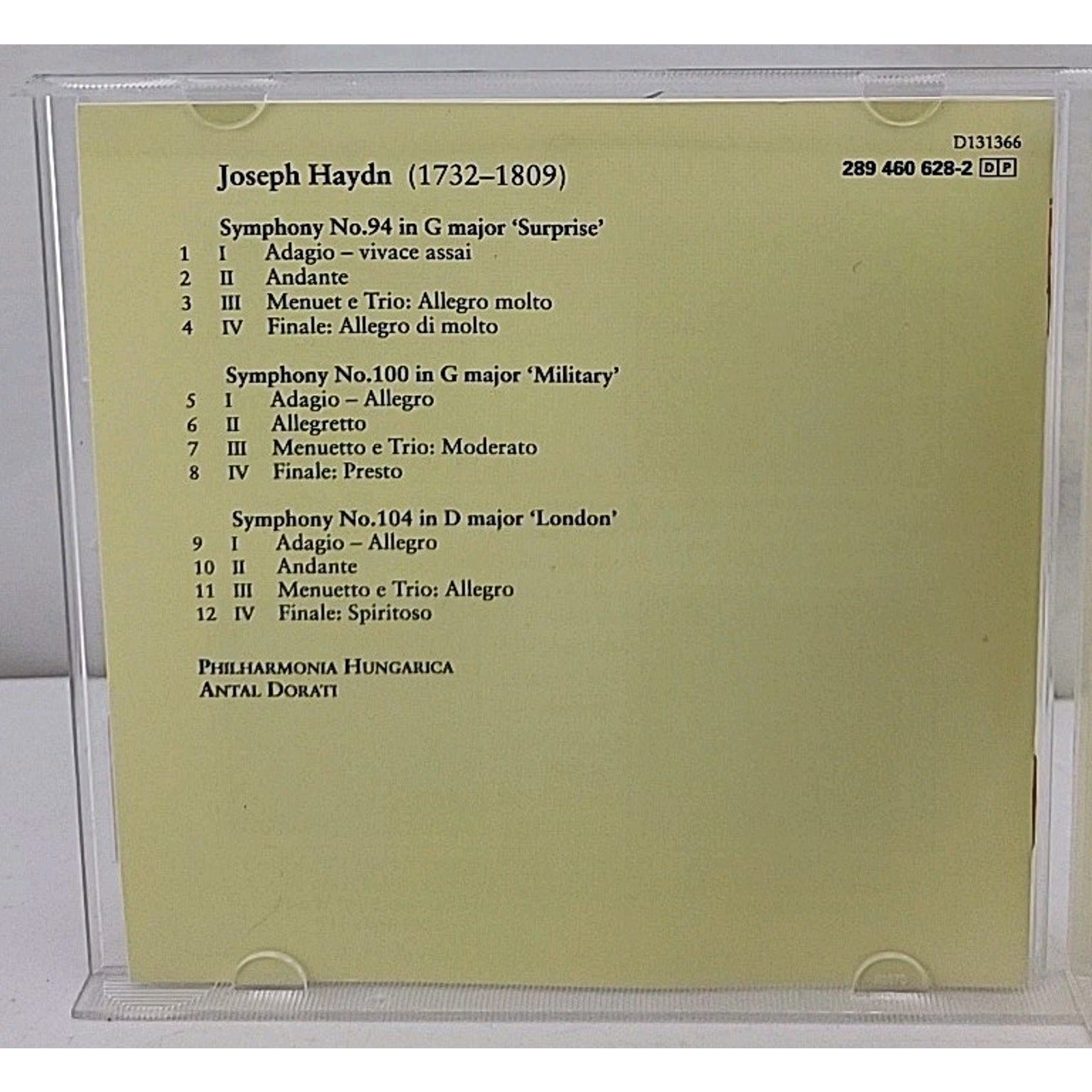 Haydn: London/Surprise/Military Symphonies Antal Dorati CD 1999