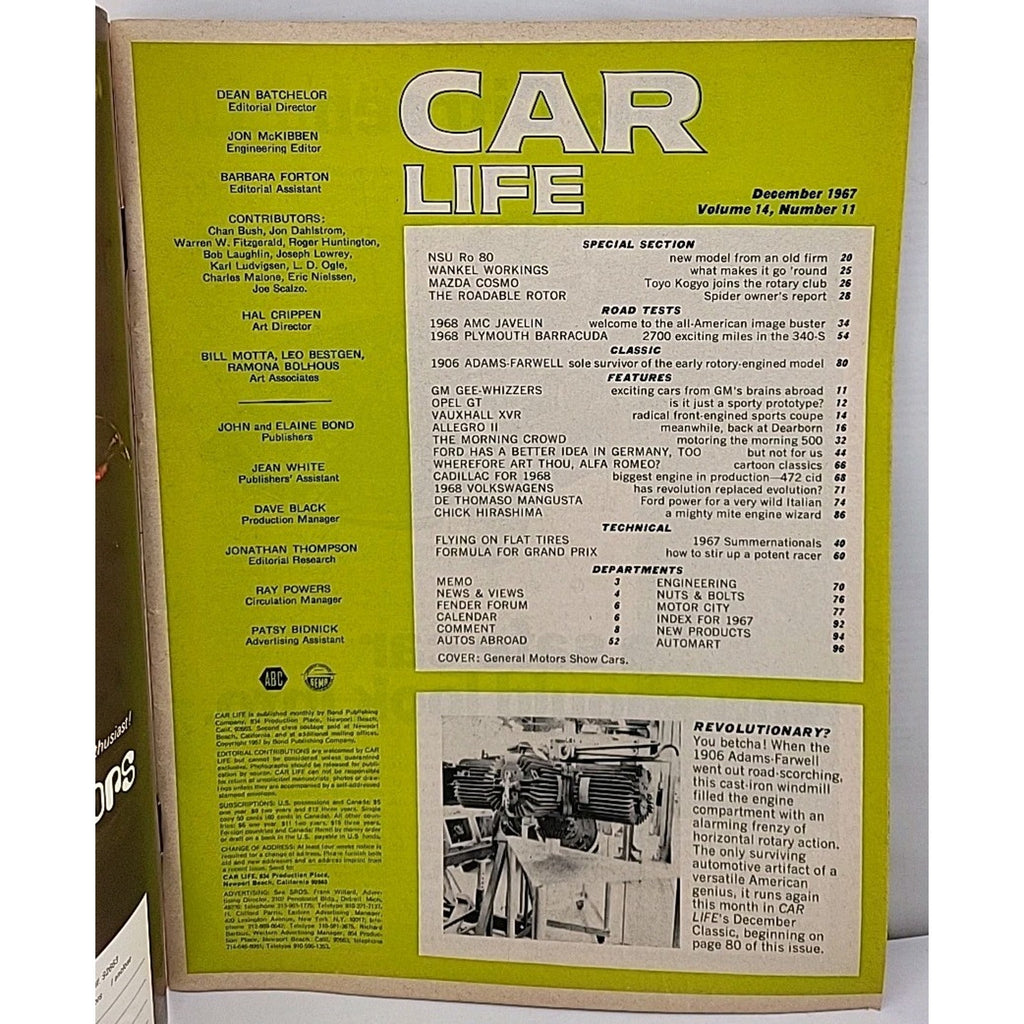 Car Life Magazine - December 1967 - Volume 14 Number 11