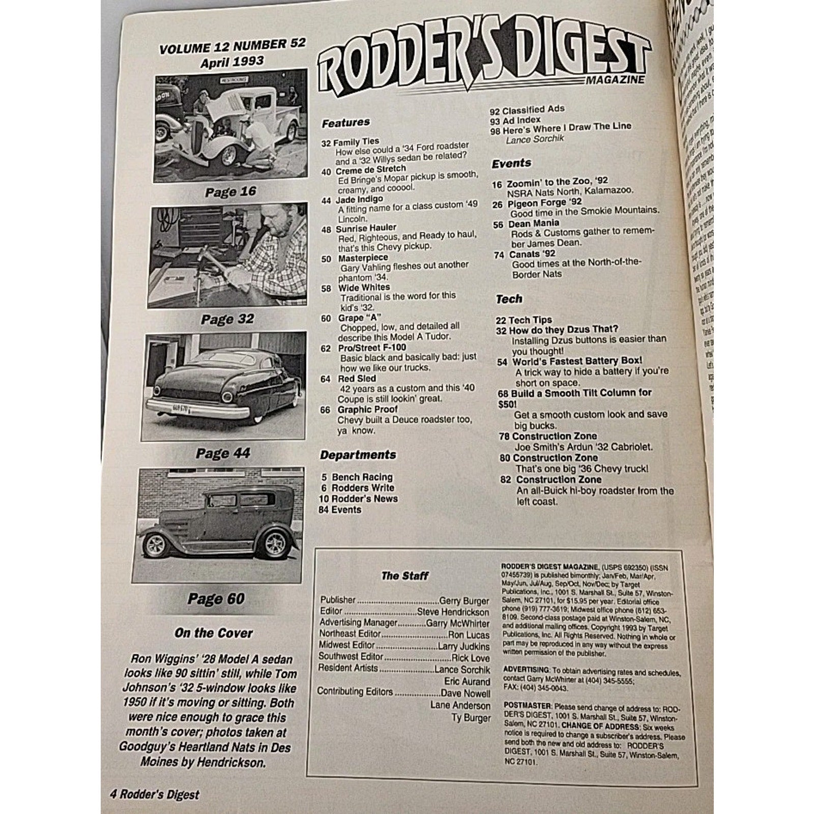 Rodder's Digest Magazine April 1993 Volume 12 Number 52