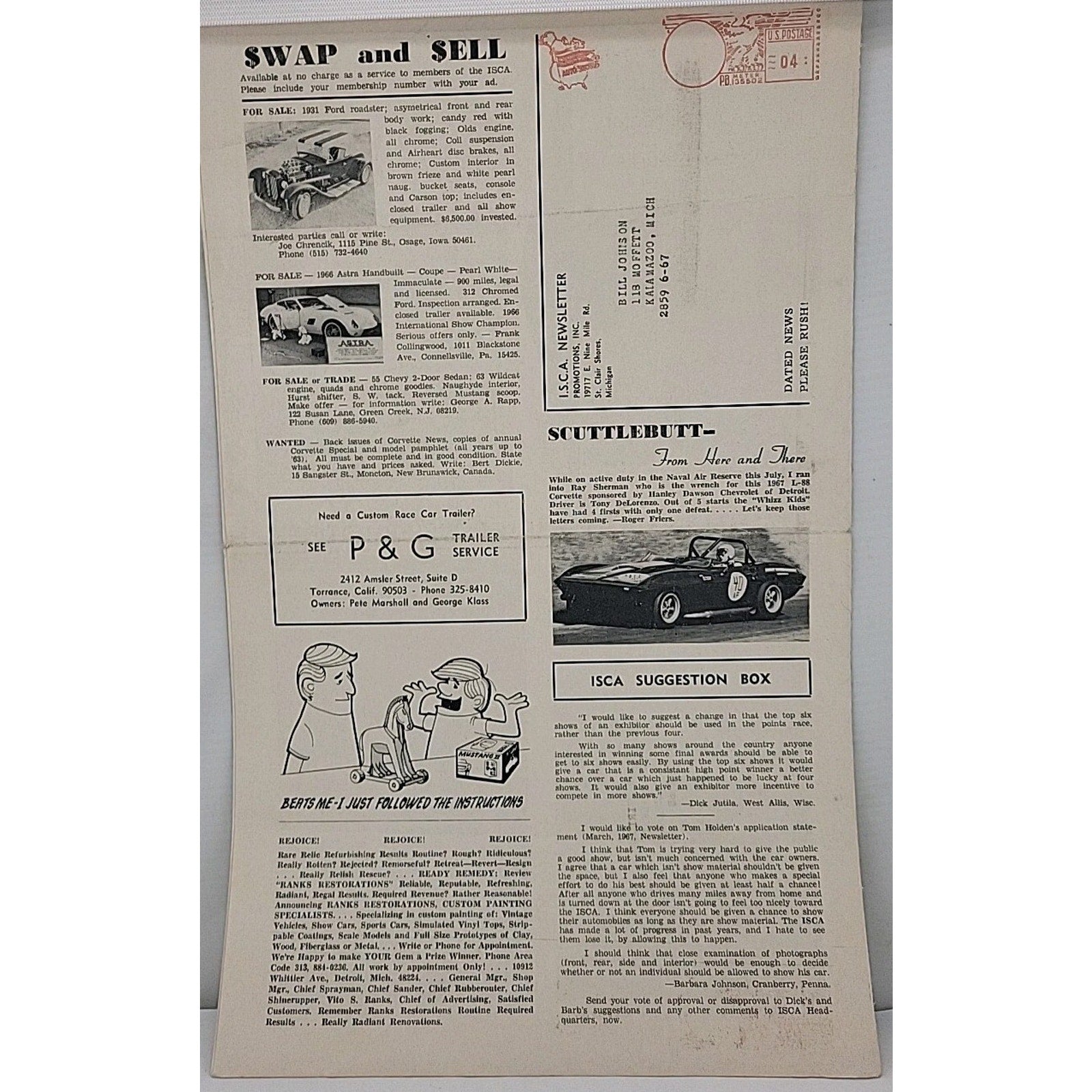 ISCA Newsletter August 1967 Volume VIII Number 1