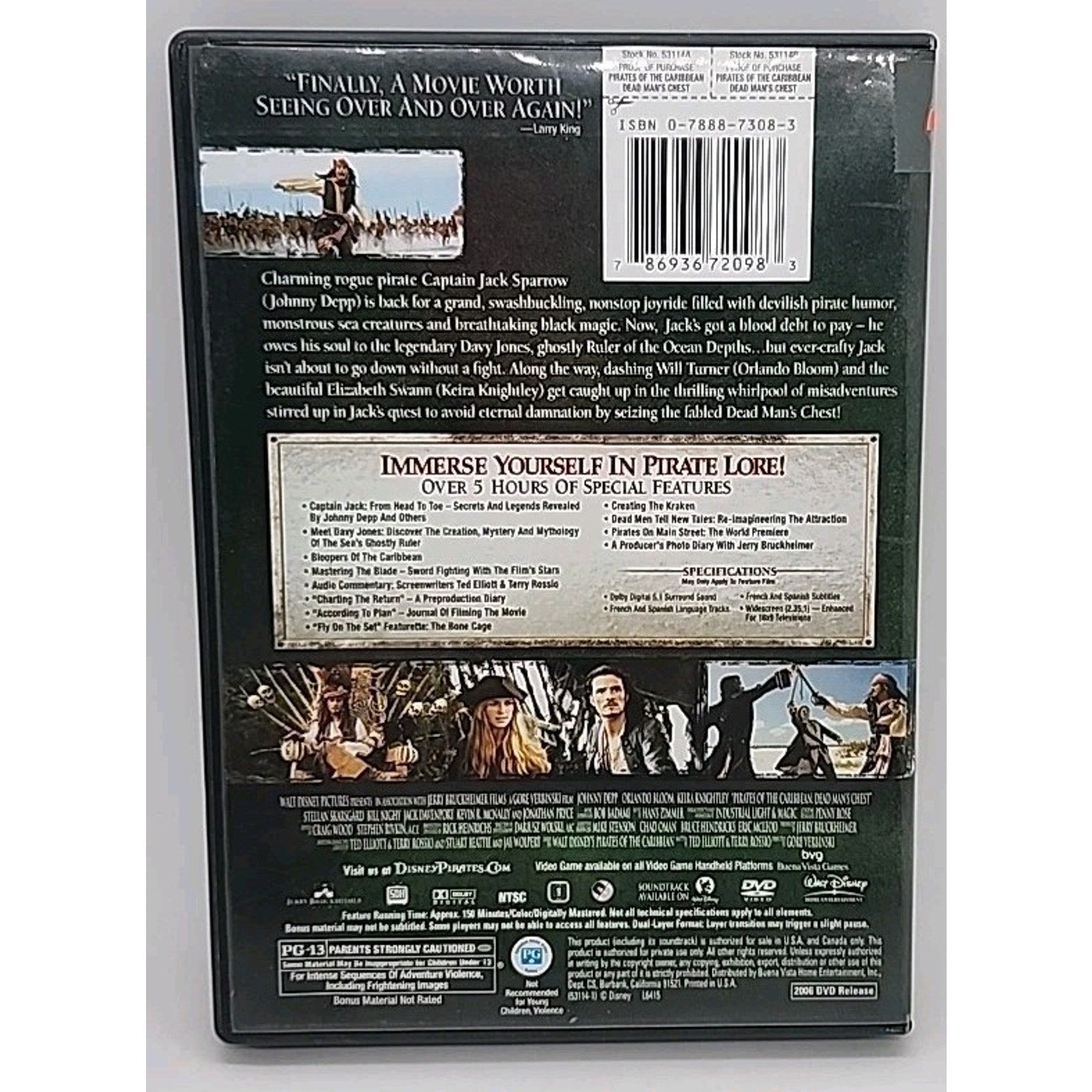 Pirates of the Caribbean: Dead Man's Chest (DVD, 2006)