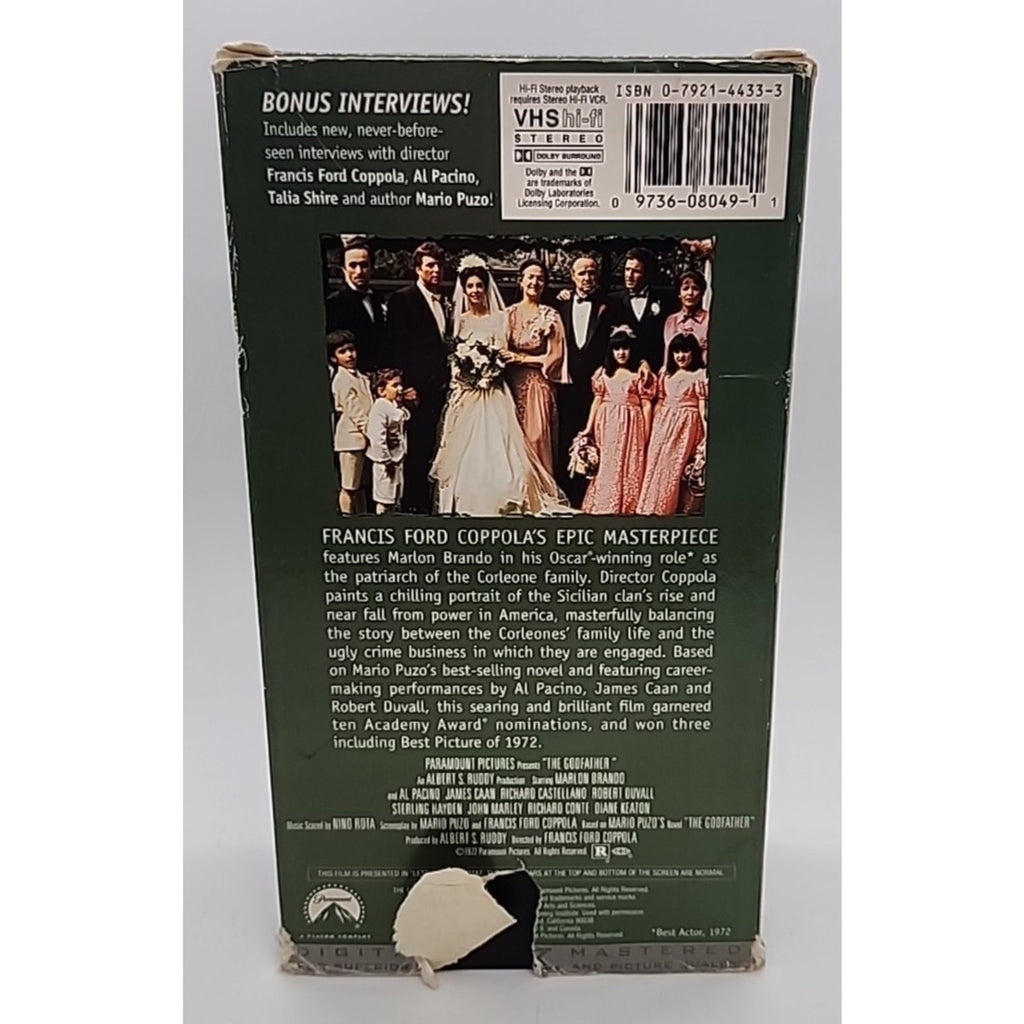The Godfather (VHS, 1997, 2-Tape Set, Widescreen)