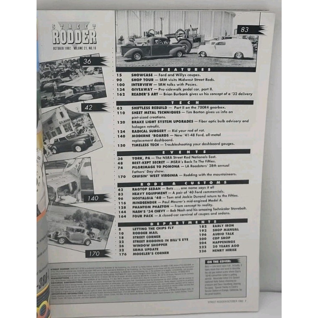 Street Rodder Magazine - October 1992 - Vol. 21 No. 10