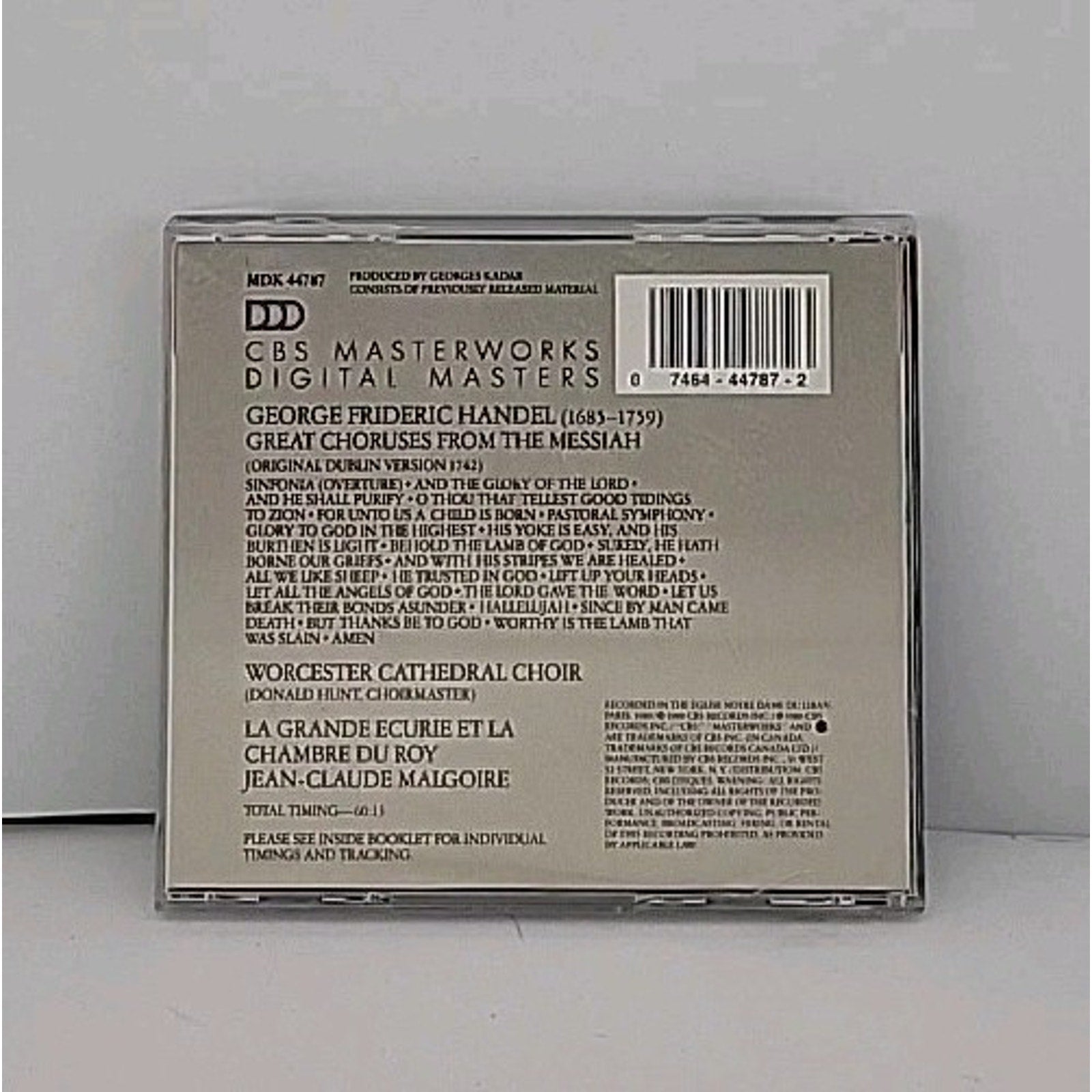 Messiah Choruses by Handel / Malgoire / La Grande Ecurie (CD, 1988)