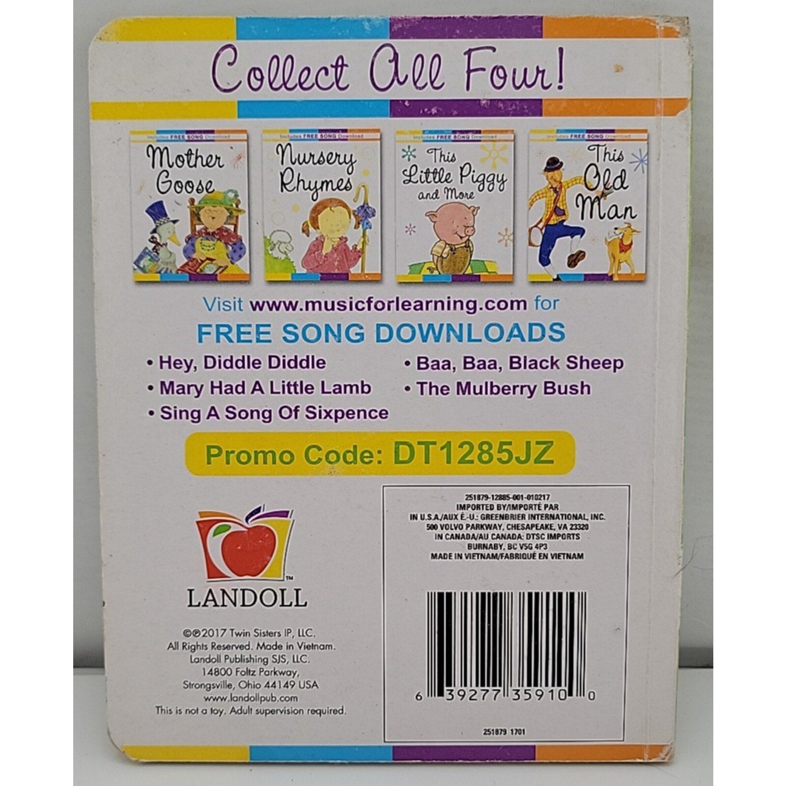 Nursery Rhymes Board Book Landoll Pre-K Kindergarten