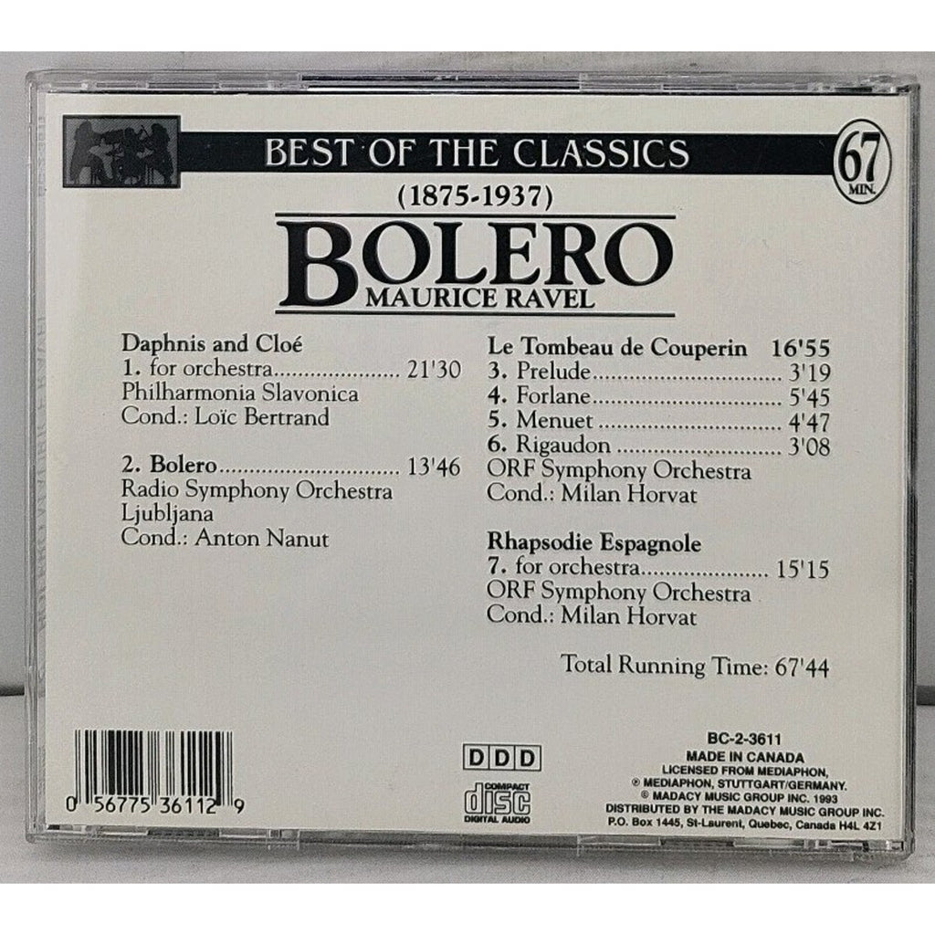 Bolero/Daphnis Ste/Rhaps Espag by Ravel (CD, 1994)