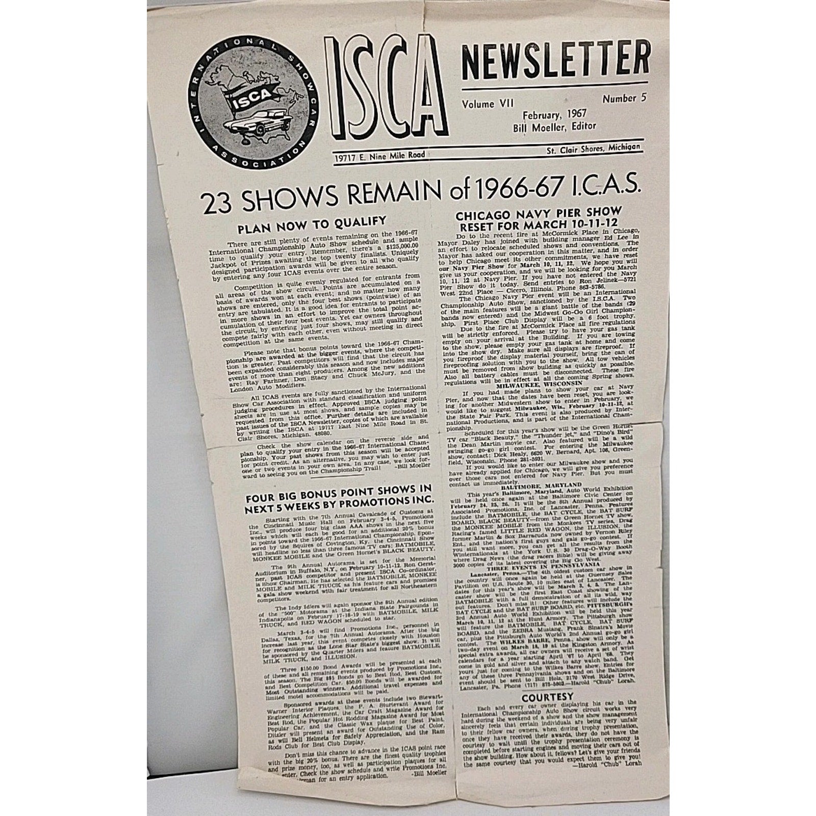 ISCA Newsletter February 1967 Volume VII Number 5