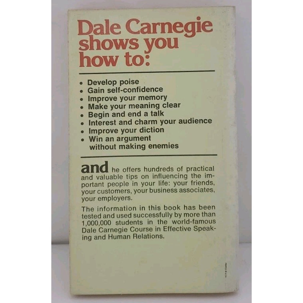 How to Develop Self-Confidence and Influence People by Dale Carnegie (1991, Mass