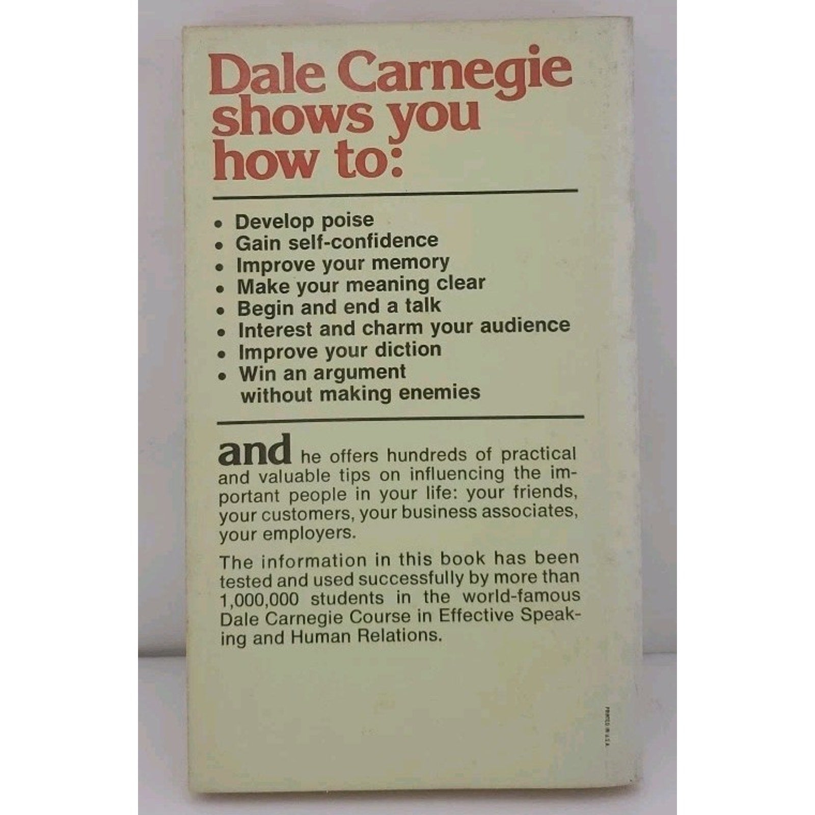 How to Develop Self-Confidence and Influence People by Dale Carnegie (1991, Mass