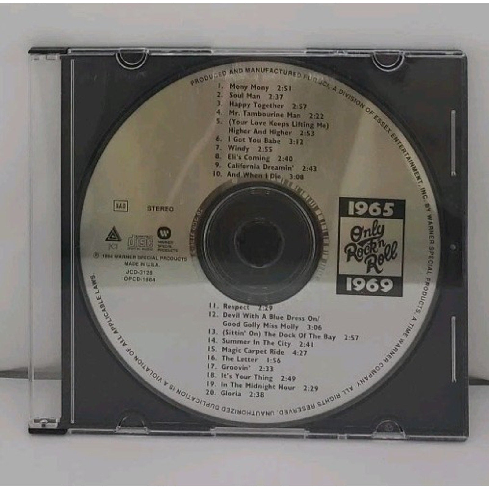 Only Rock 'N Roll 1965-1969: 20 Pop Hits by Various Artists (CD, 1994, Rhino...