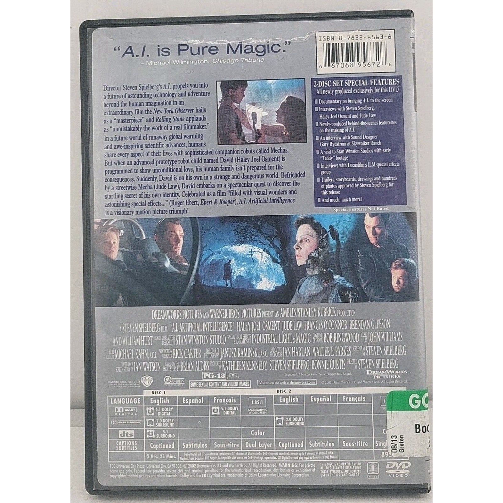 A.I. Artificial Intelligence (DVD, 2001)