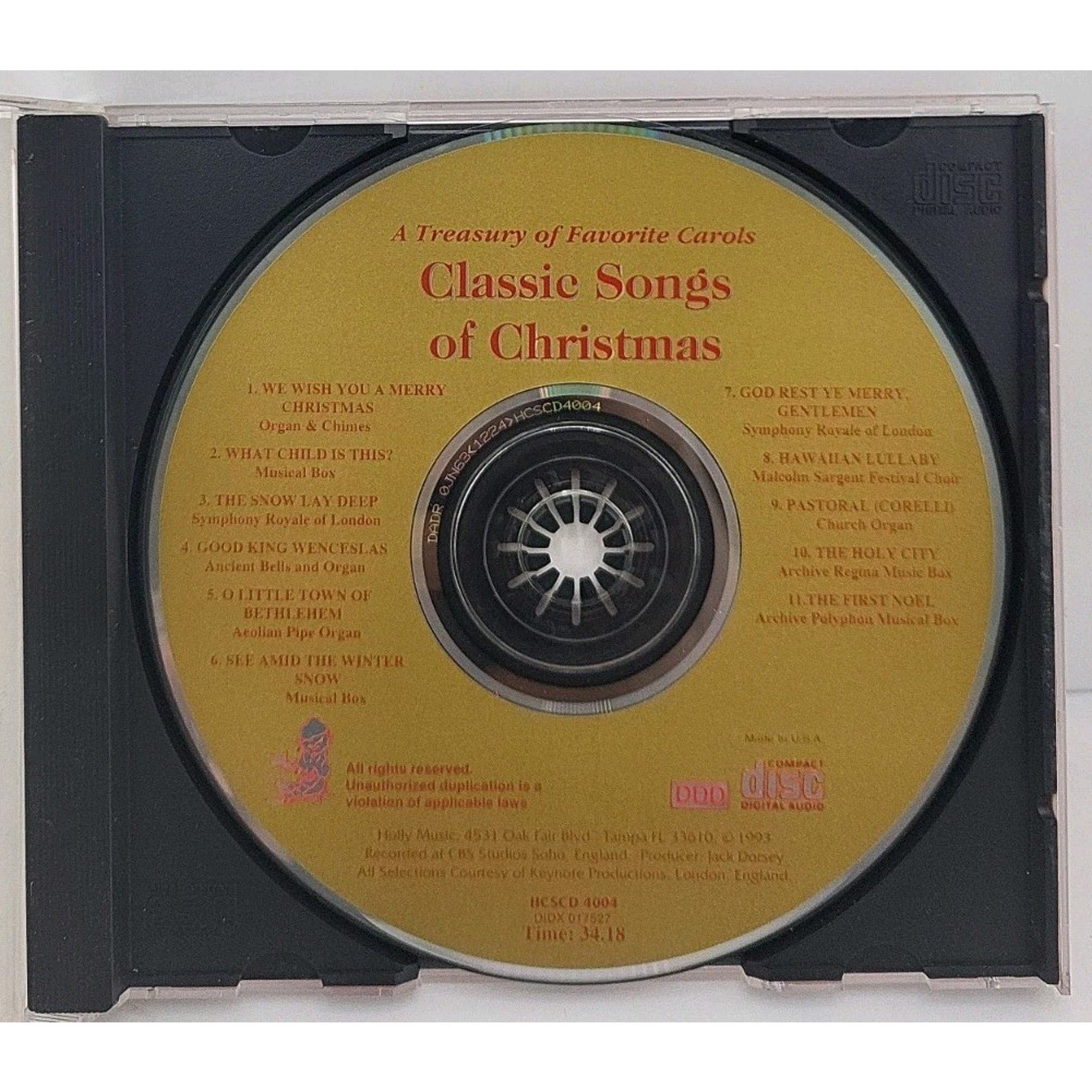 Classic Songs of Christmas CD Treasury of Favorite Carols