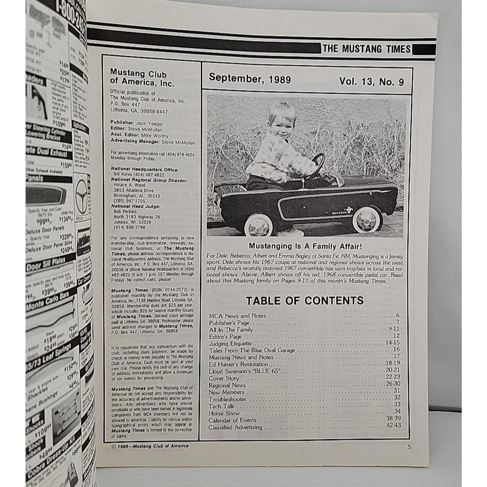Mustang Times September 1989 Magazine