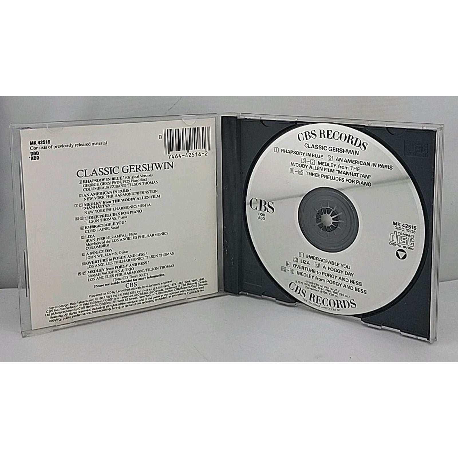 Rhaps Blue/Amer Paris/Porgy & by George Gershwin (CD, 1990)