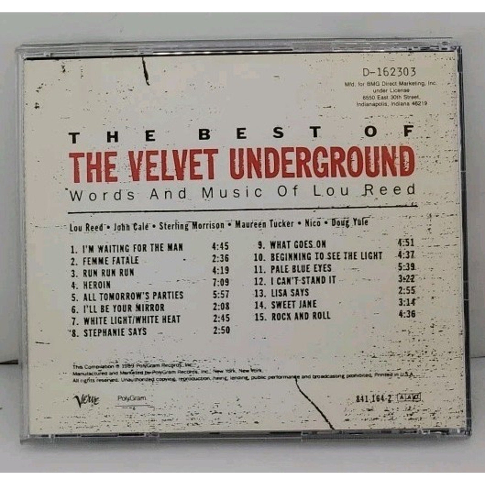 The Best of the Velvet Underground: Words and Music of Lou Reed BMG Direct CD