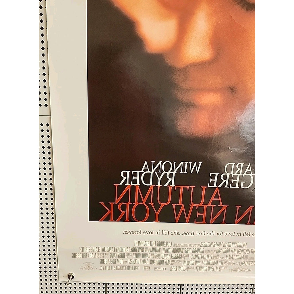 2000 Autumn In New York Original One Sheet Rolled Movie Poster 27X40