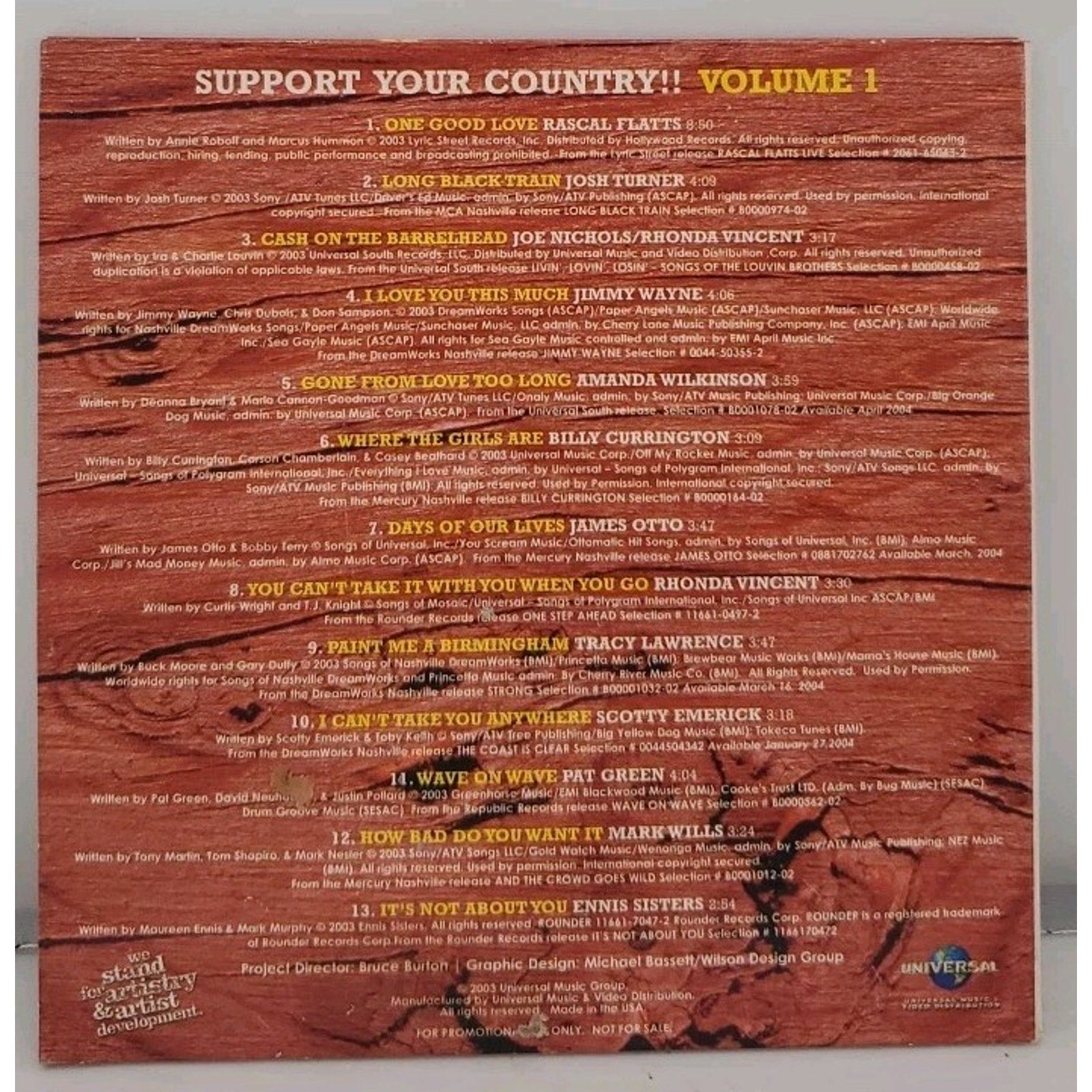 Support Your Country Volume 1 (CD)
