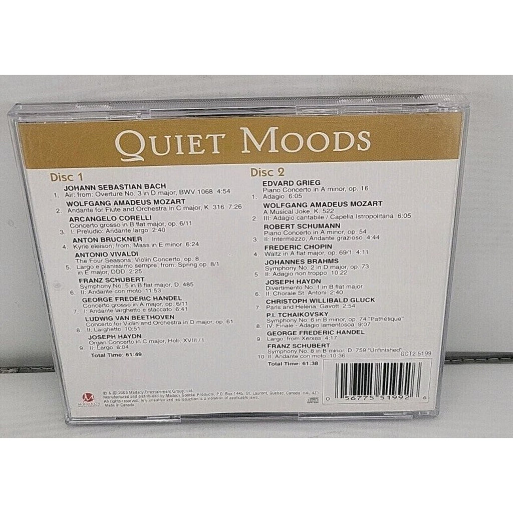 Quiet Moods by Bach / Chopin / Tchaikovsky / Handel (CD, 2004) 2 Disc