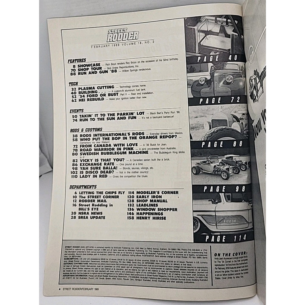 Street Rodder Magazine - February 1989 - Volume 18 No. 2