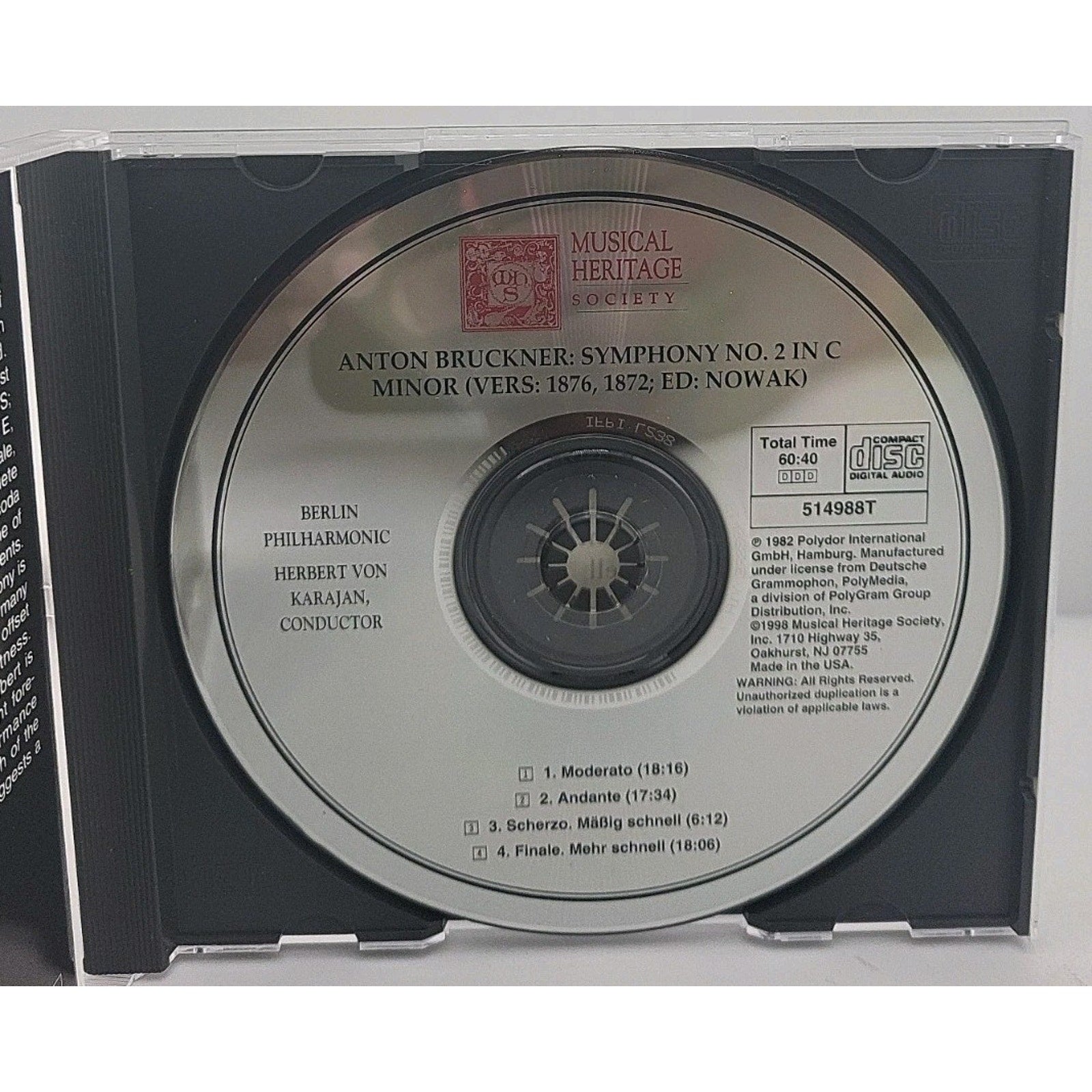 Anton Bruckner Symphony No. 2 in C Minor CD