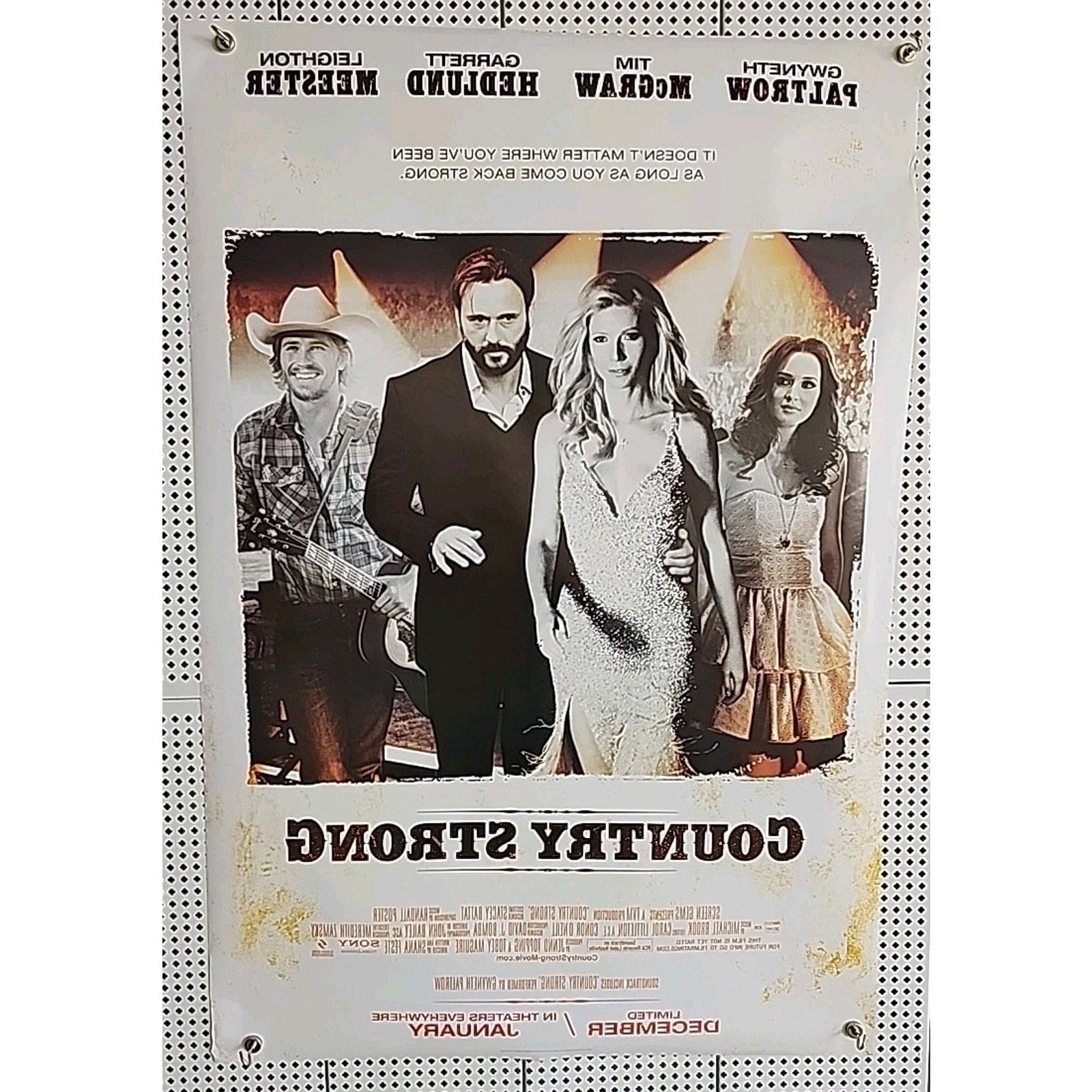 Country Strong Movie Poster 27x40 D/S Tim McGraw Gweneth Paltrow Garrett Hedlund