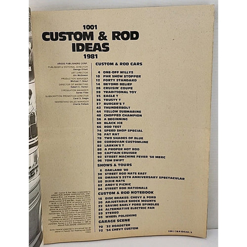 1001 Custom And Rod Ideas Magazine - 1981 -