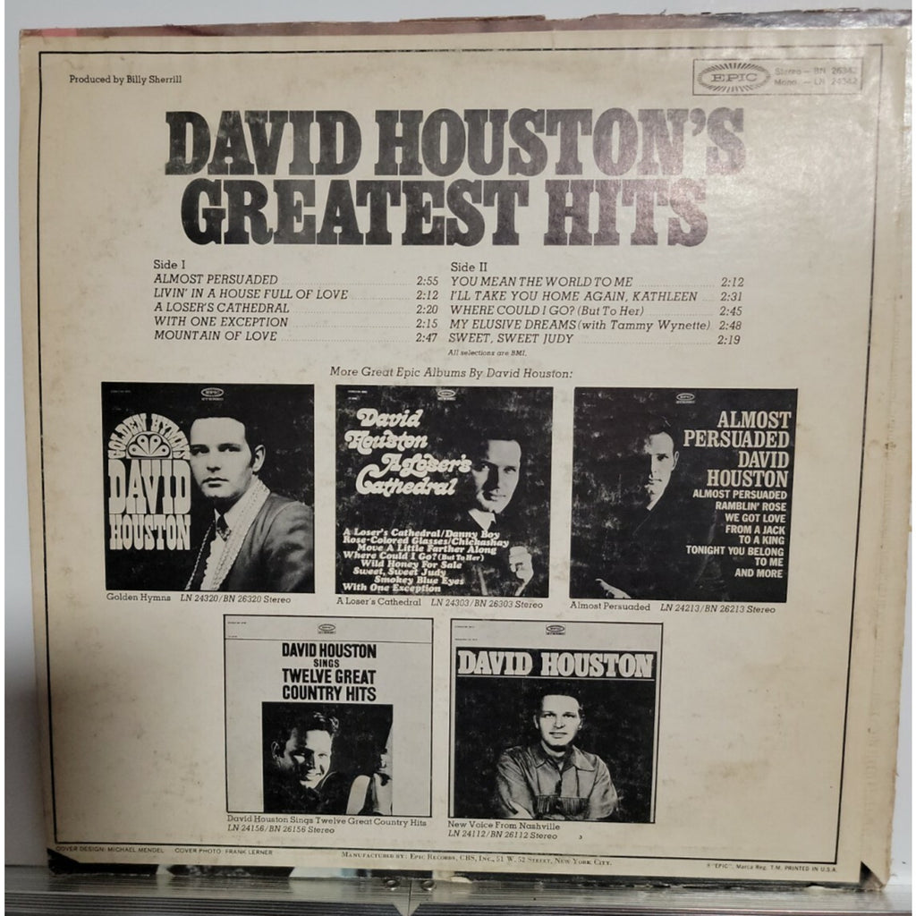 David Houston ‎– David Houston's Greatest Hits (Vinyl)