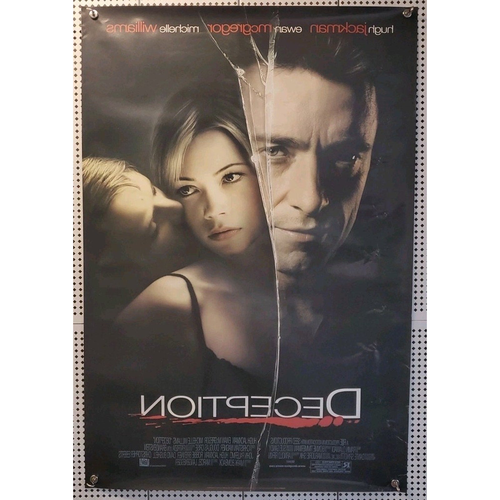 Deception Hugh Jackman Michelle Williams Original 2008 Movie Theater Poster 40"