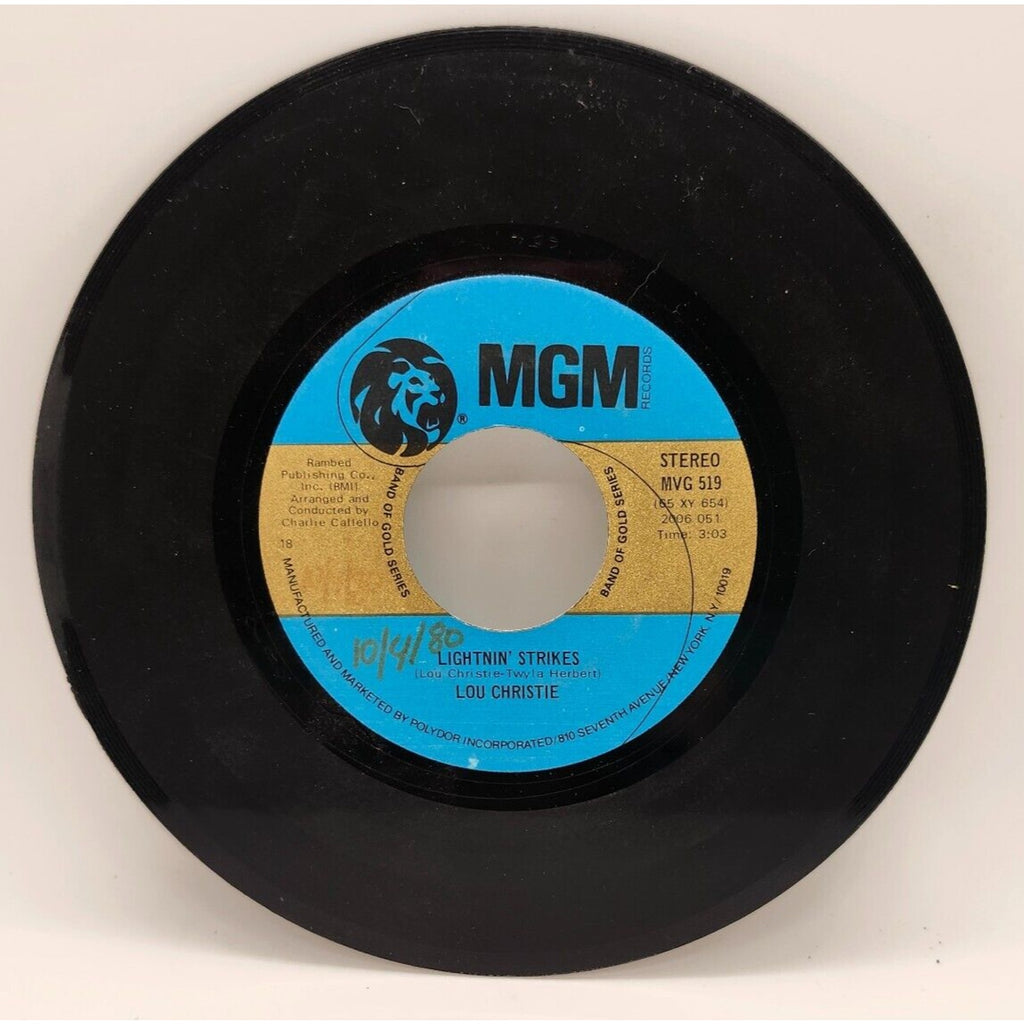 Rhapsody in the Rain / Lightnin' Strikes by Lou Christie (Record) - MVG 519