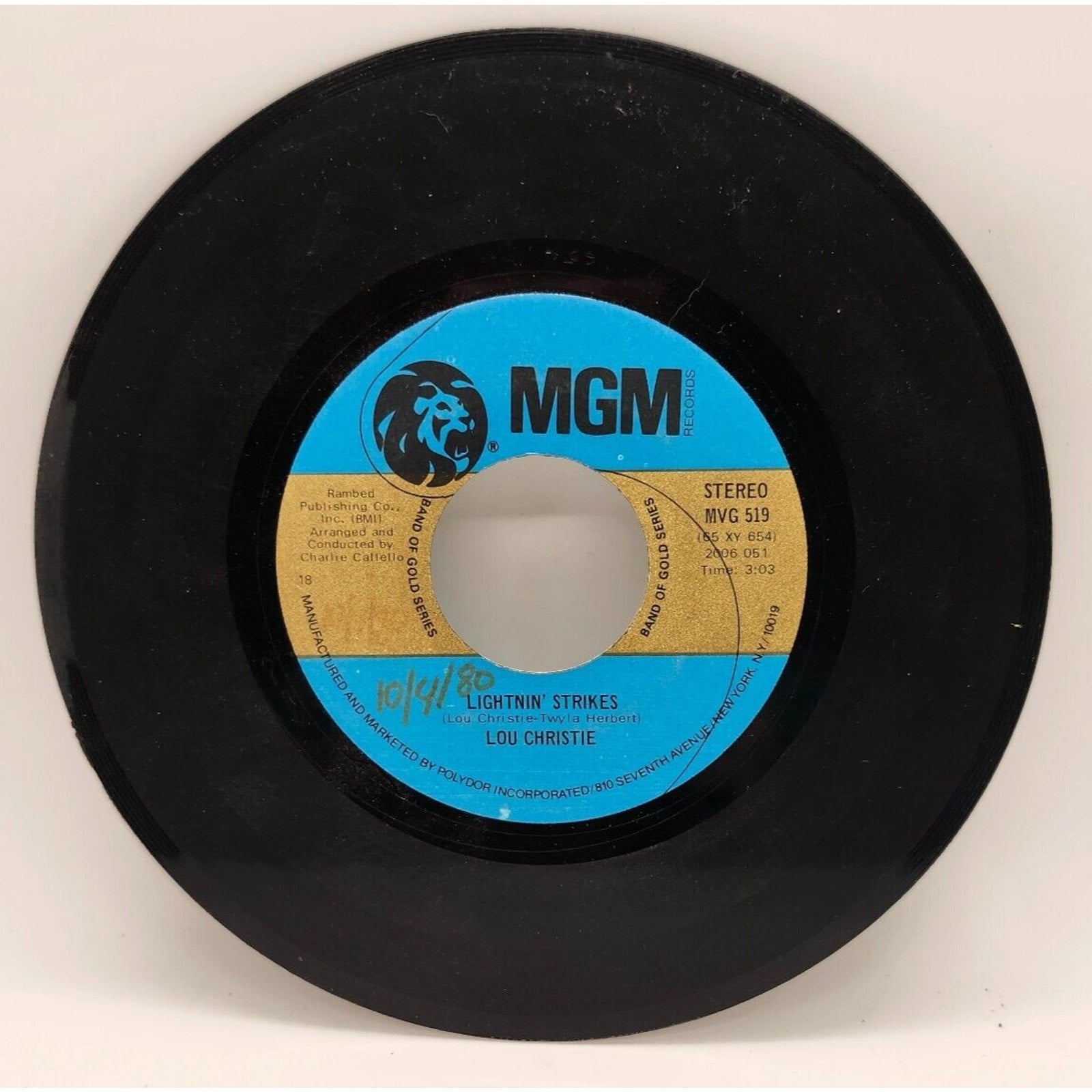 Rhapsody in the Rain / Lightnin' Strikes by Lou Christie (Record) - MVG 519