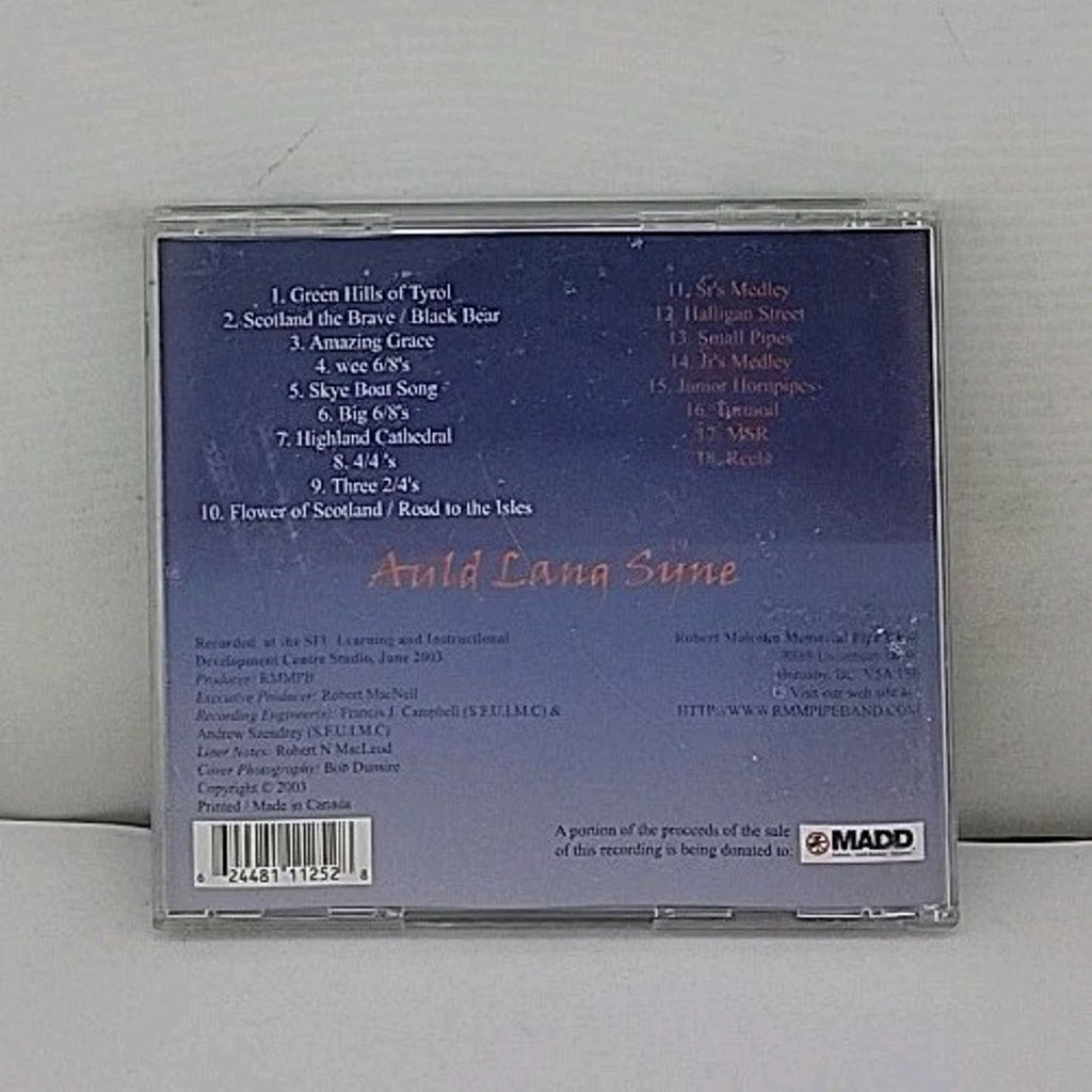 Auld Lang Syne By Robert Malcolm Memorial Pipe Band CD