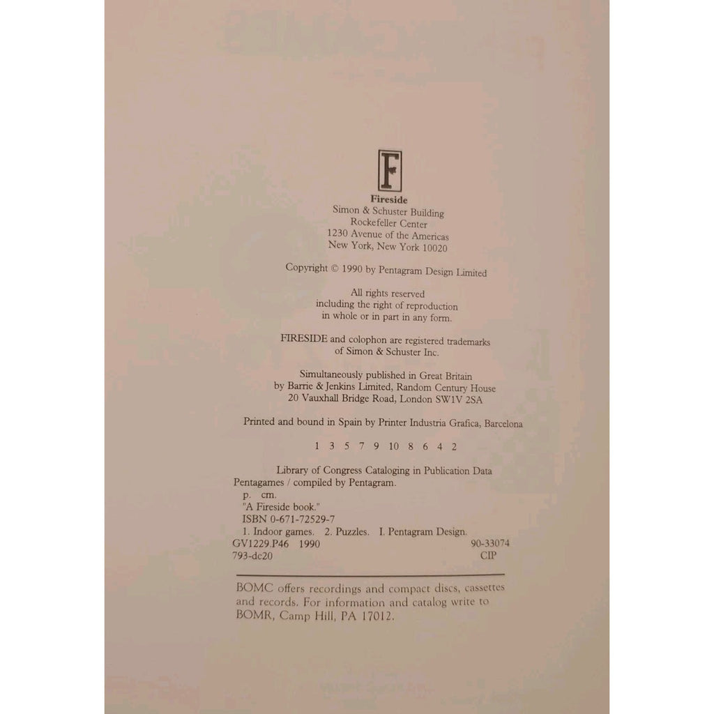 Pentagames by David Hillman (1990, Trade Paperback)